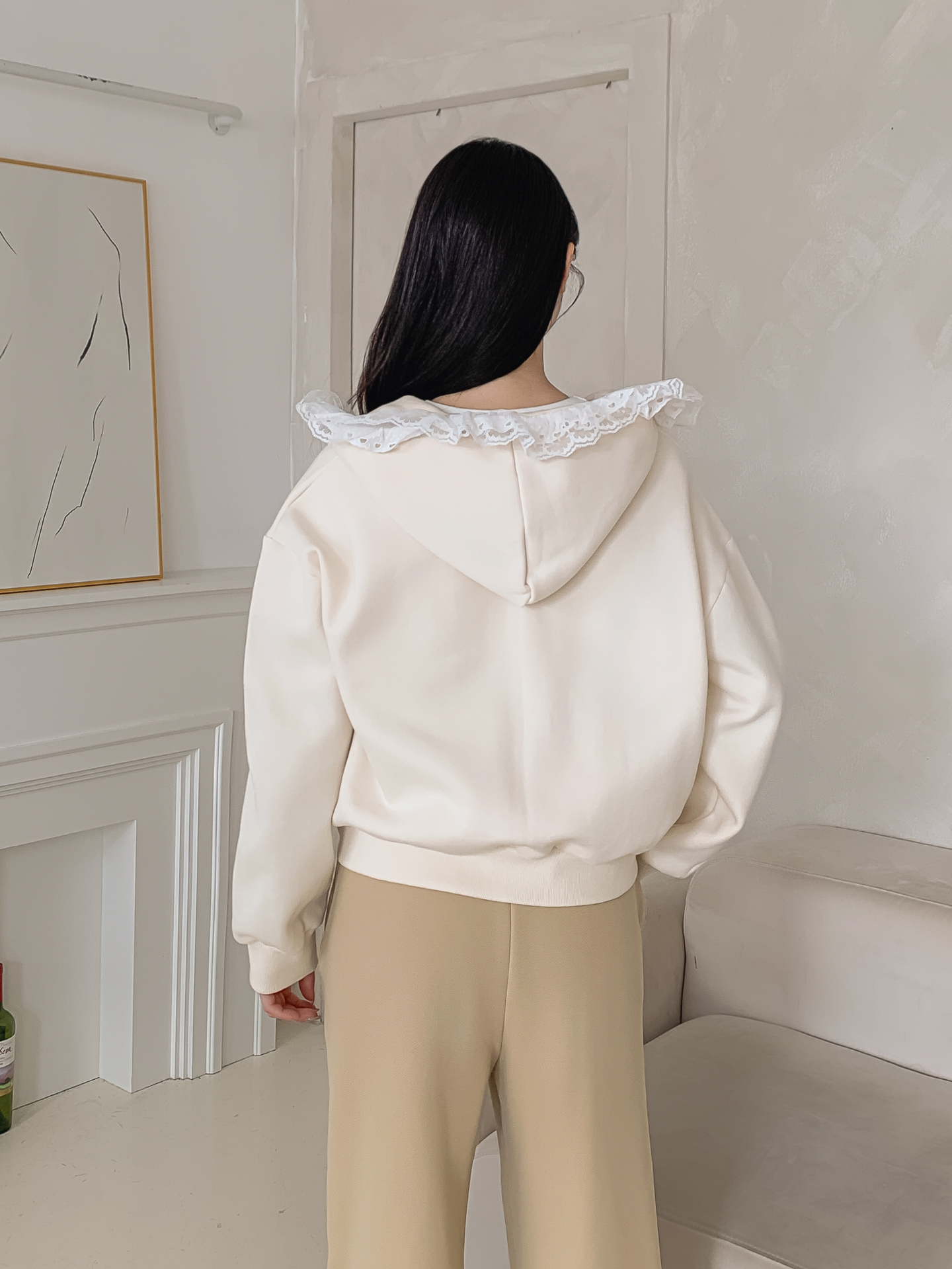 裏起毛フードレースジップパーカー | 詳細画像3