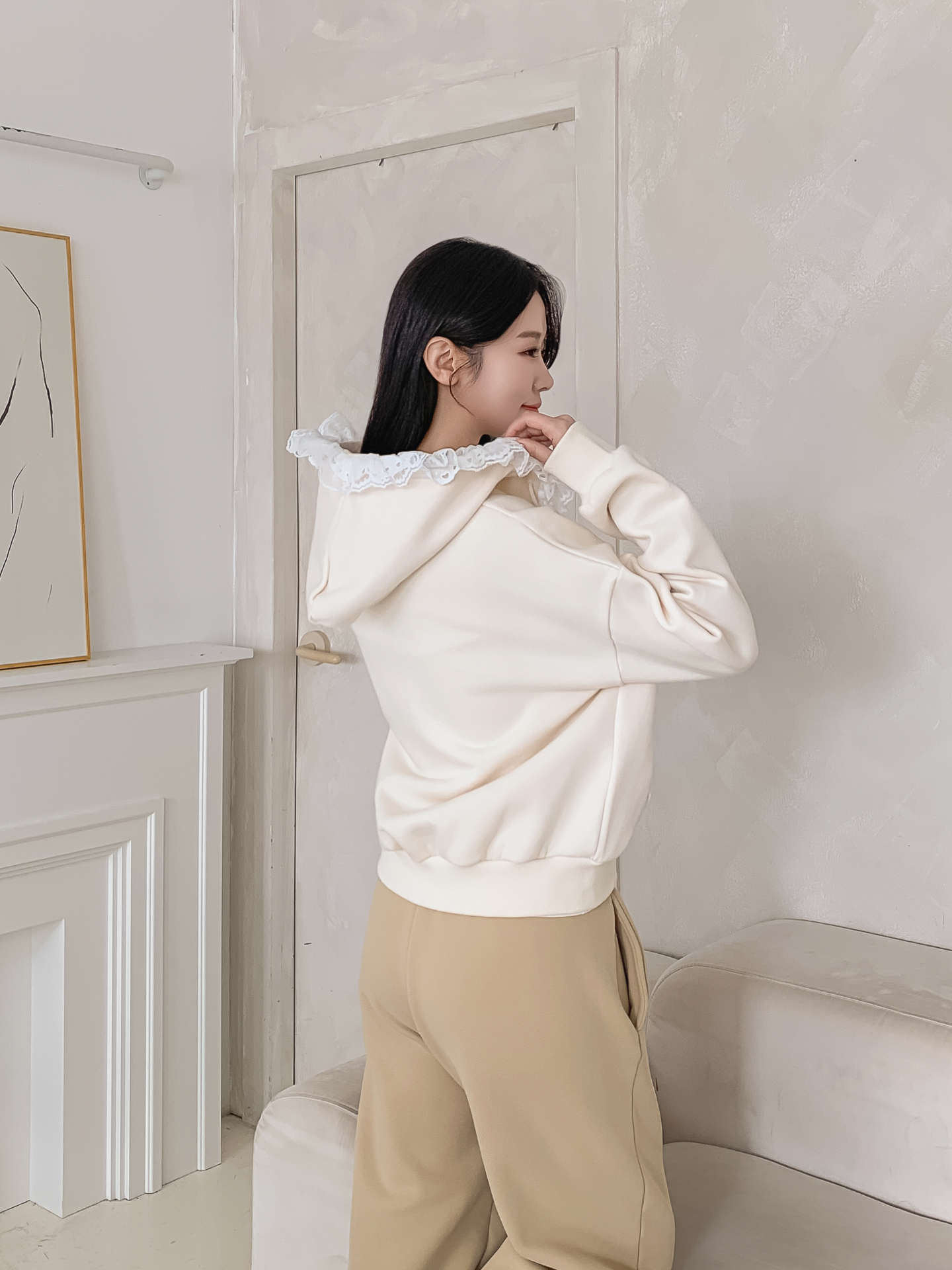 裏起毛フードレースジップパーカー | 詳細画像9