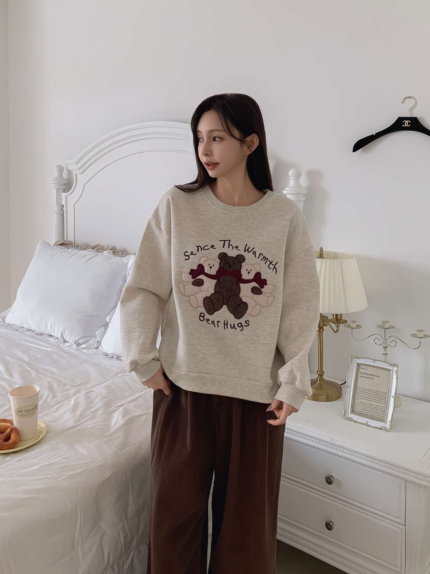 裏起毛ラウンドネックレタリング刺繍スウェット | 詳細画像6