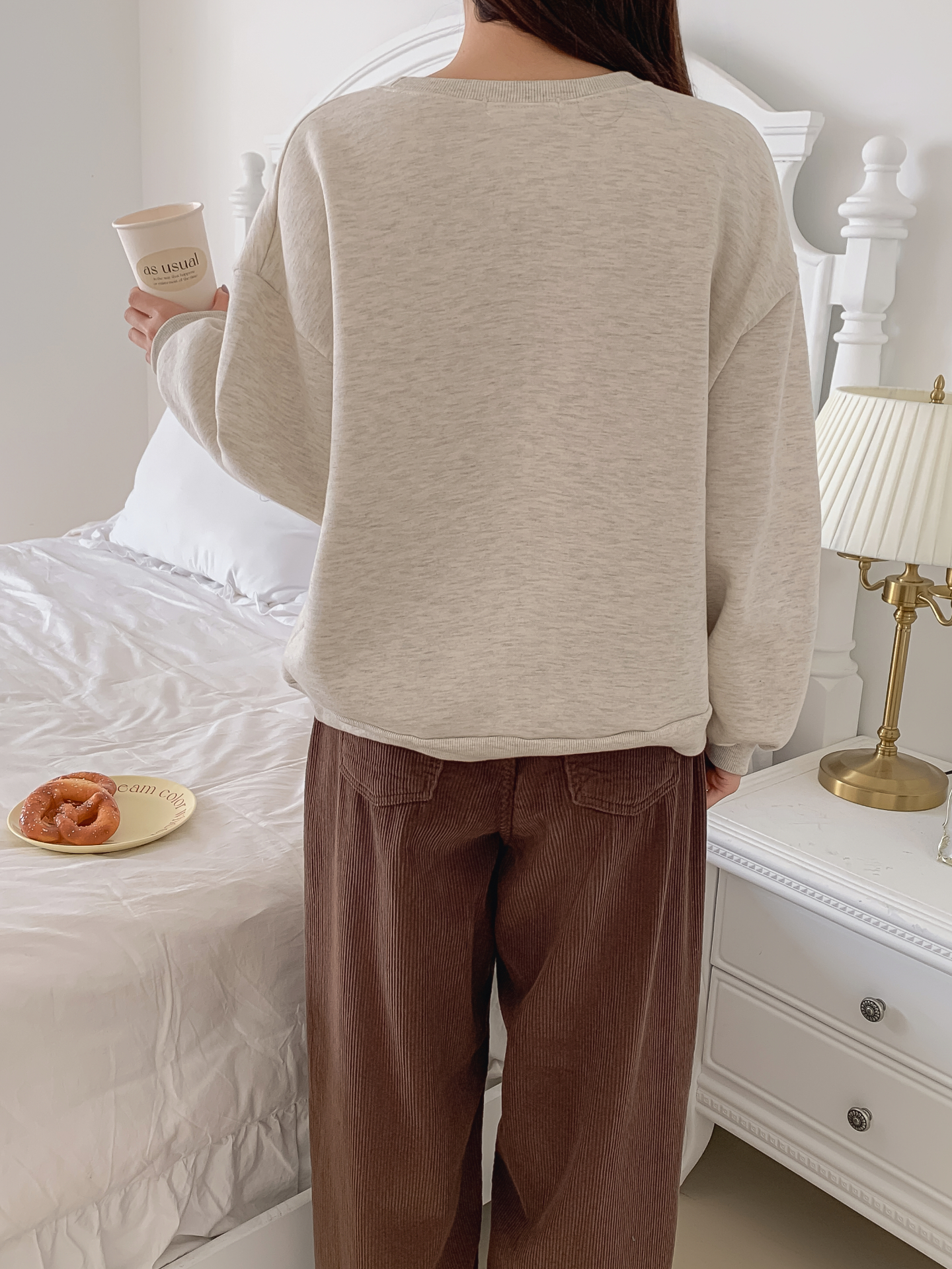 裏起毛ラウンドネックレタリング刺繍スウェット | 詳細画像7