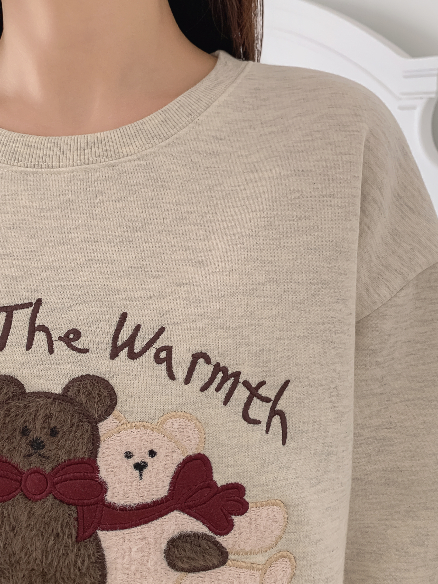 裏起毛ラウンドネックレタリング刺繍スウェット | 詳細画像8