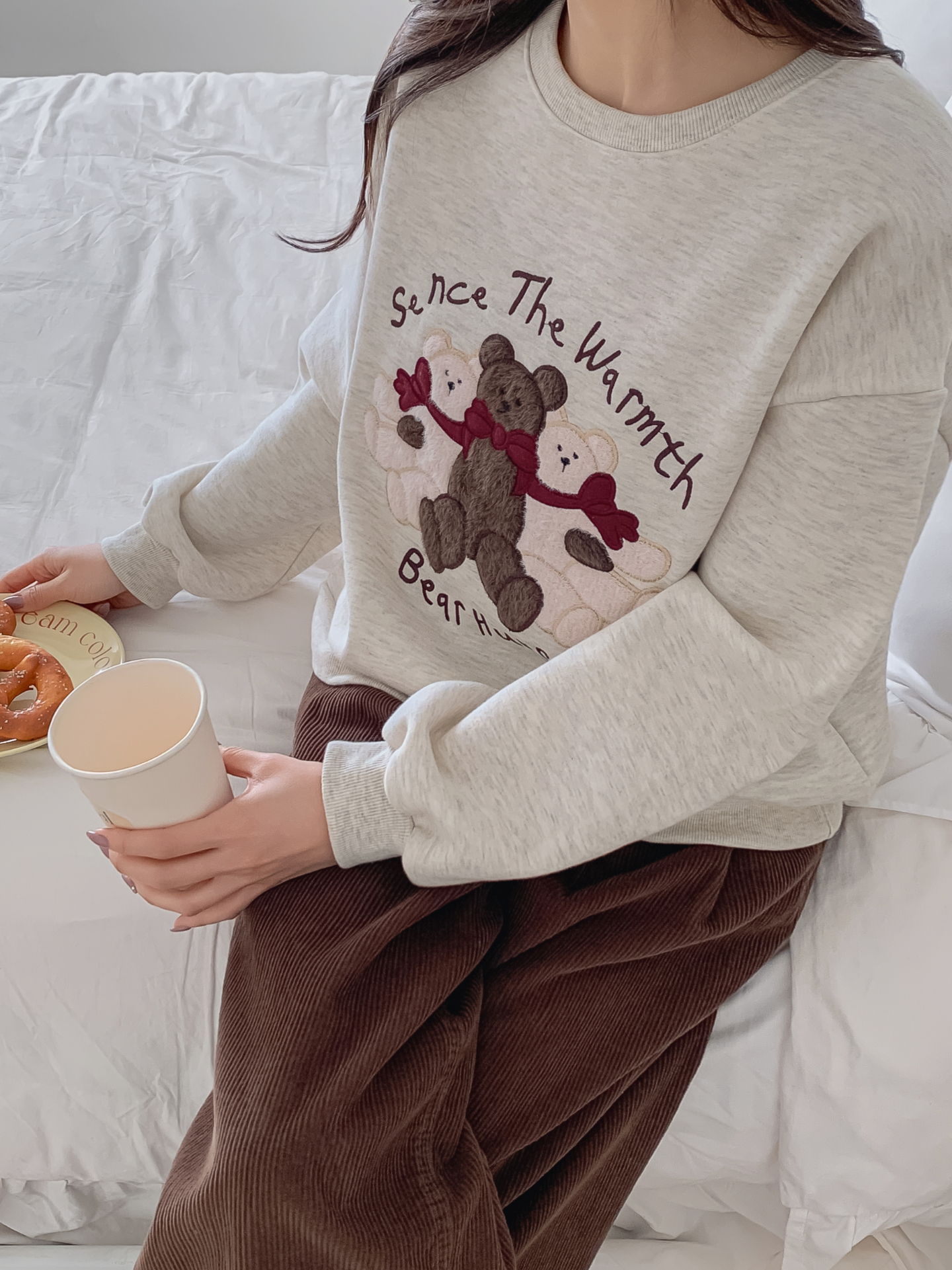 裏起毛ラウンドネックレタリング刺繍スウェット | 詳細画像13