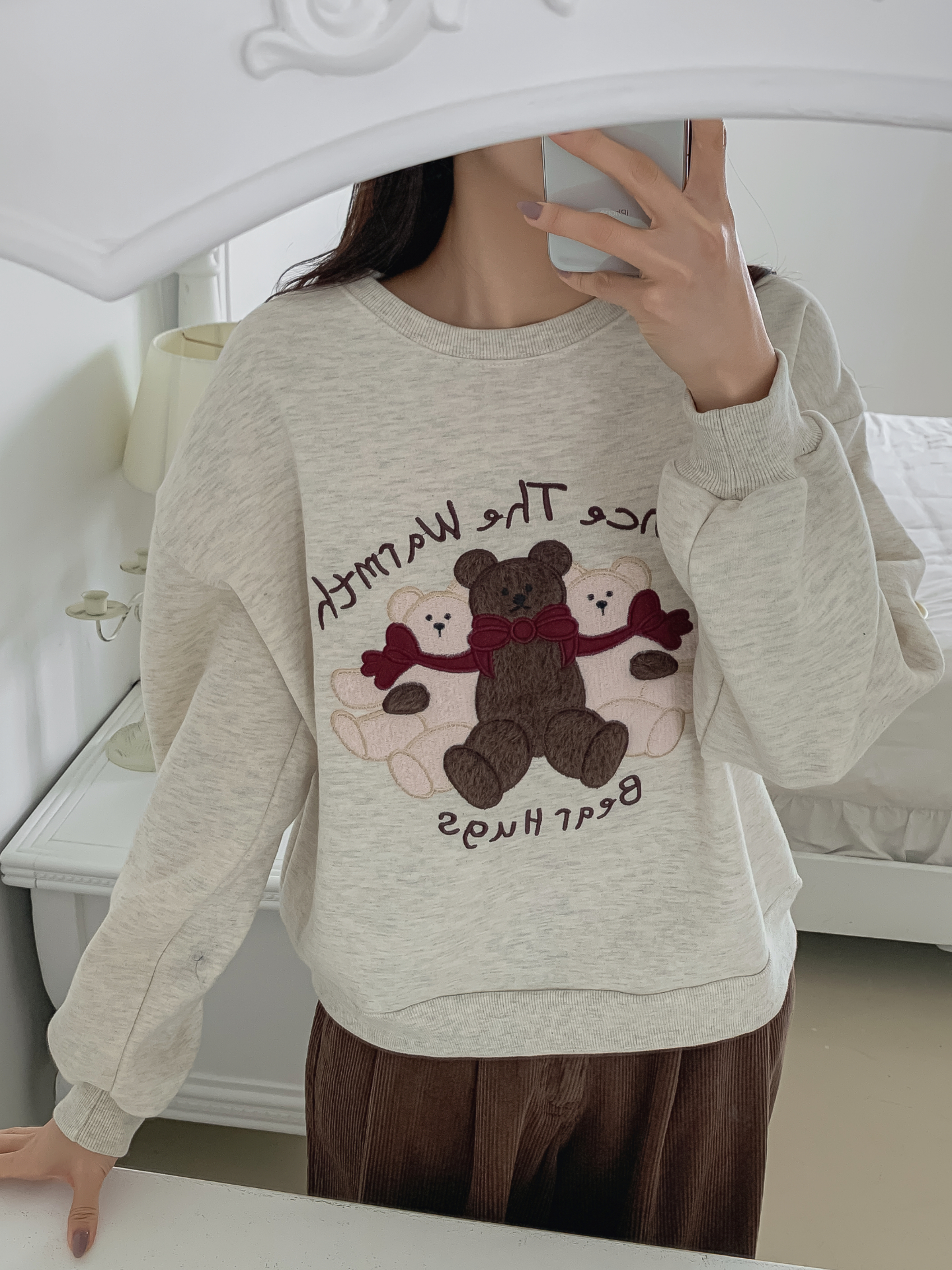 裏起毛ラウンドネックレタリング刺繍スウェット | 詳細画像14