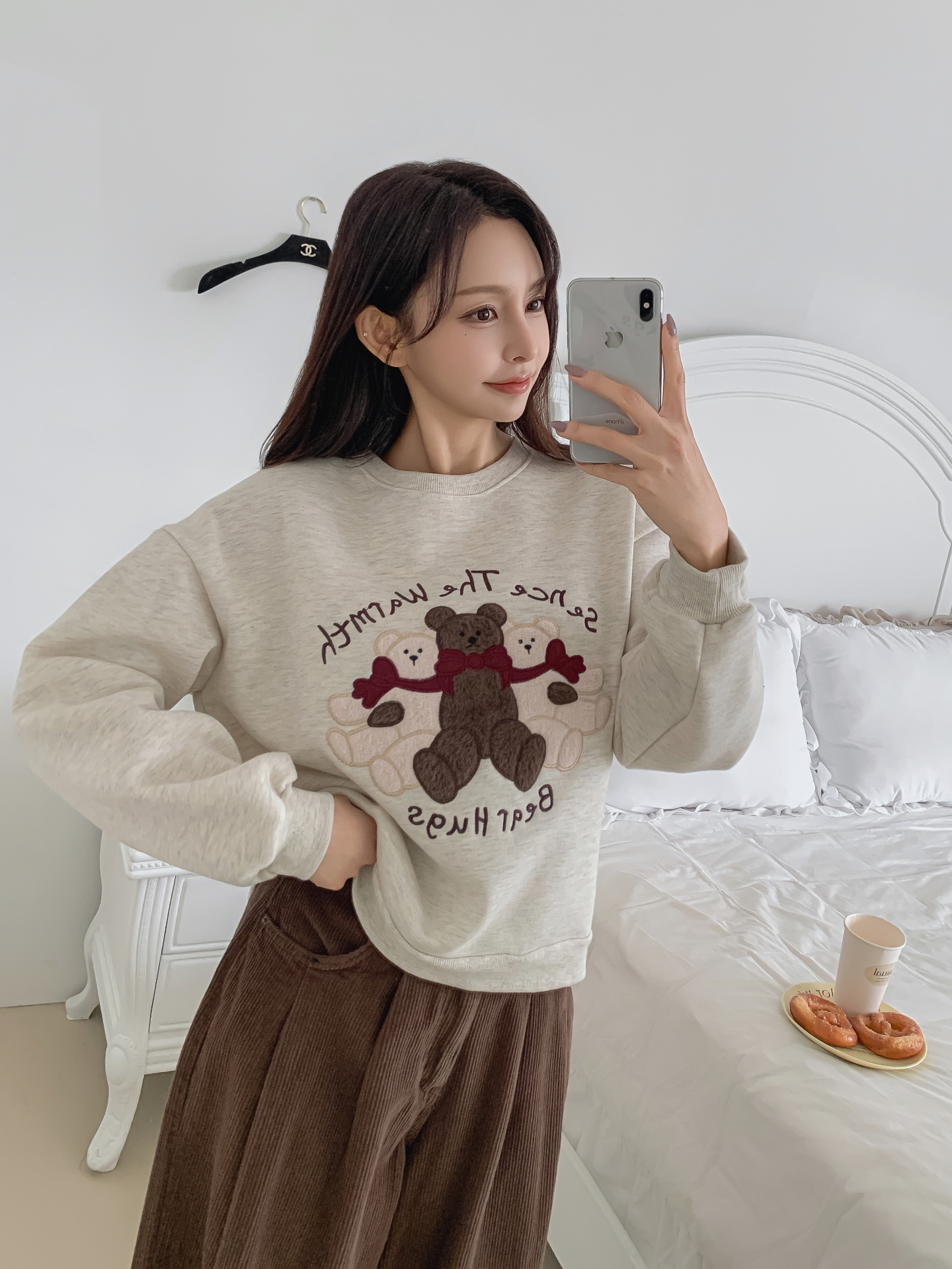 裏起毛ラウンドネックレタリング刺繍スウェット | 詳細画像15