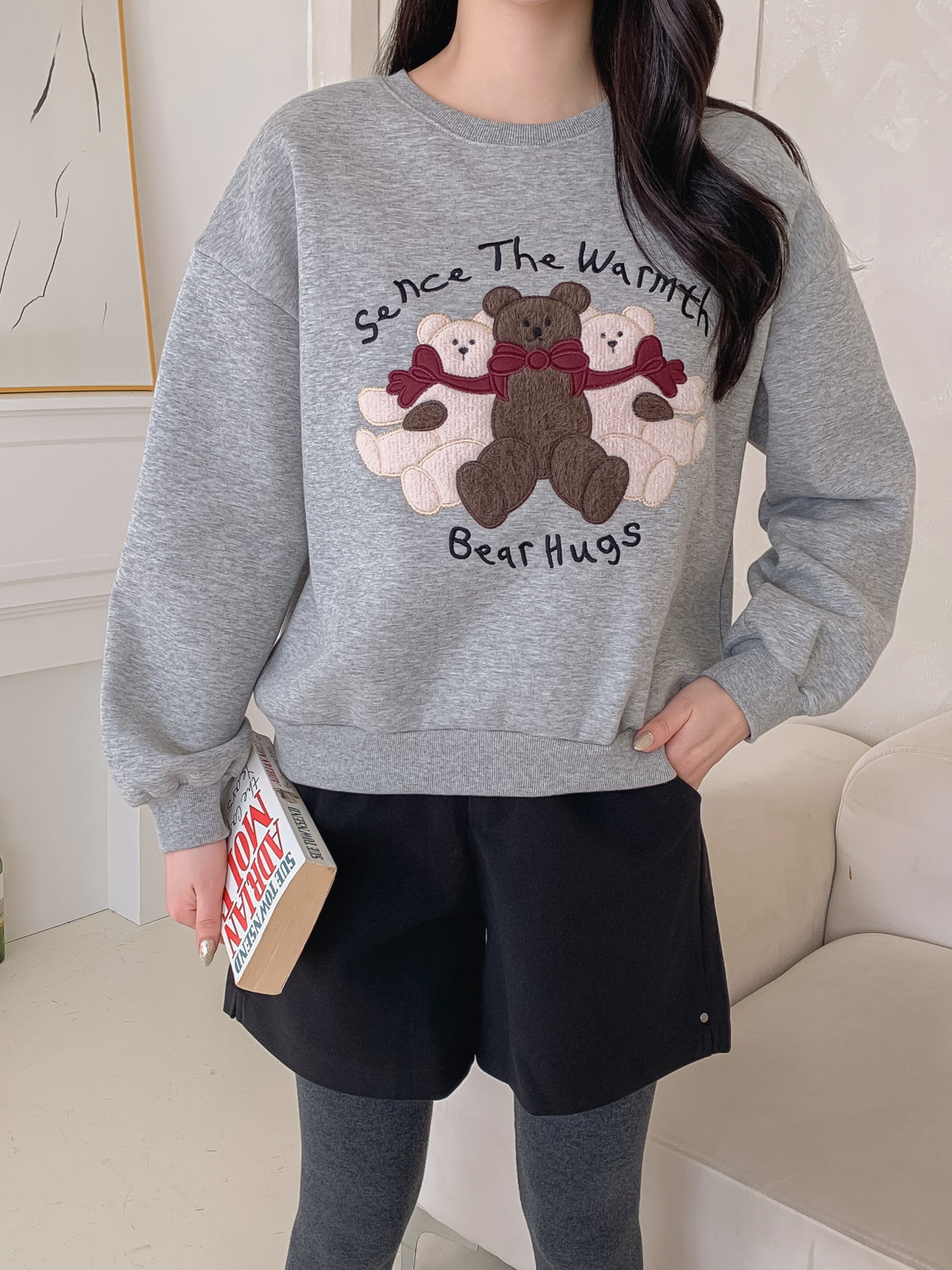 裏起毛ラウンドネックレタリング刺繍スウェット | 詳細画像19