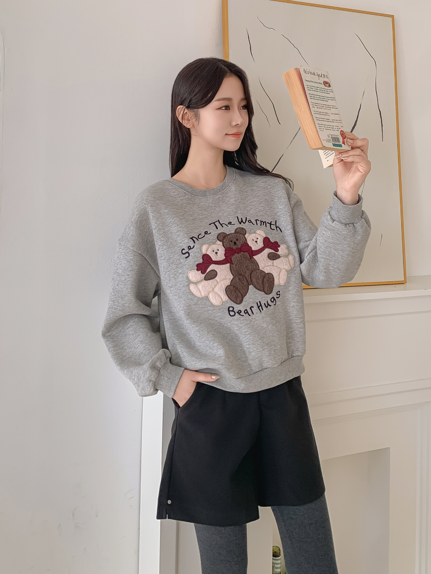 裏起毛ラウンドネックレタリング刺繍スウェット | 詳細画像23