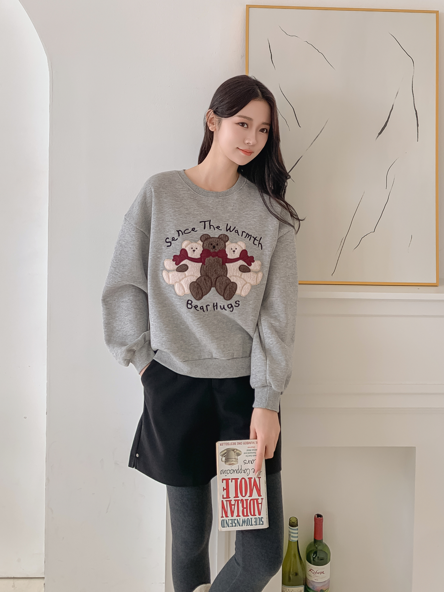 裏起毛ラウンドネックレタリング刺繍スウェット | 詳細画像24