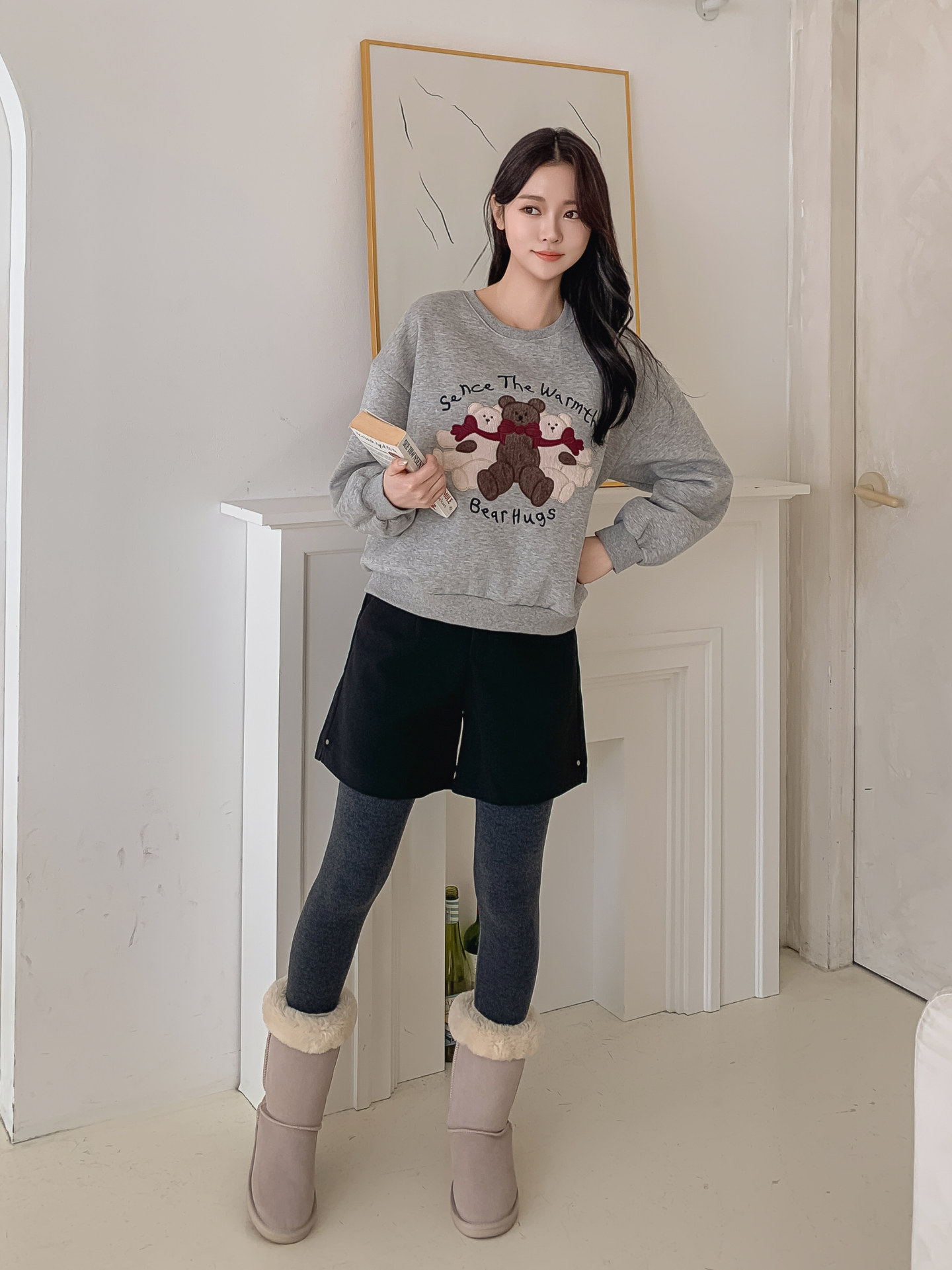 裏起毛ラウンドネックレタリング刺繍スウェット | 詳細画像5