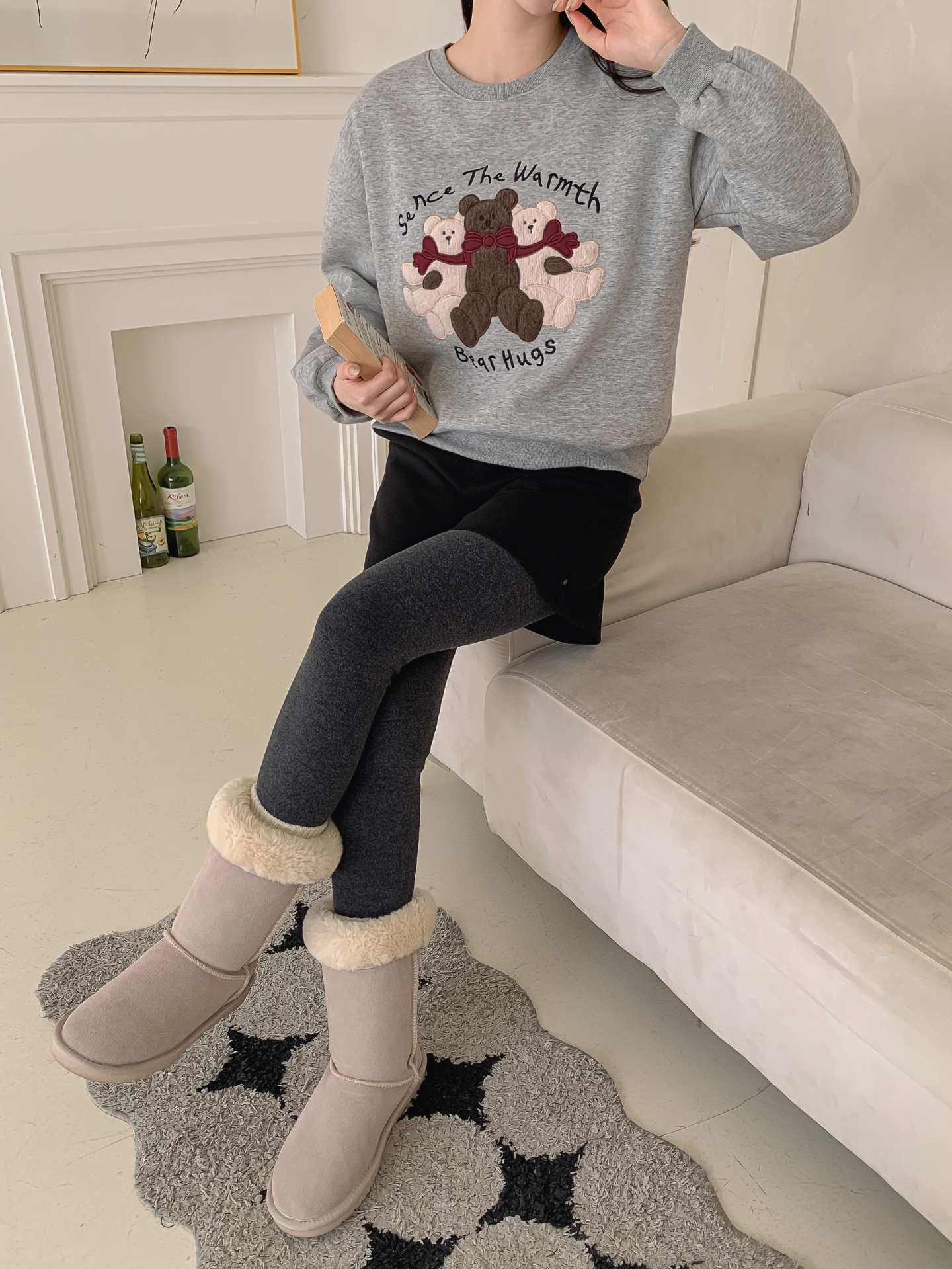 裏起毛ラウンドネックレタリング刺繍スウェット | 詳細画像26