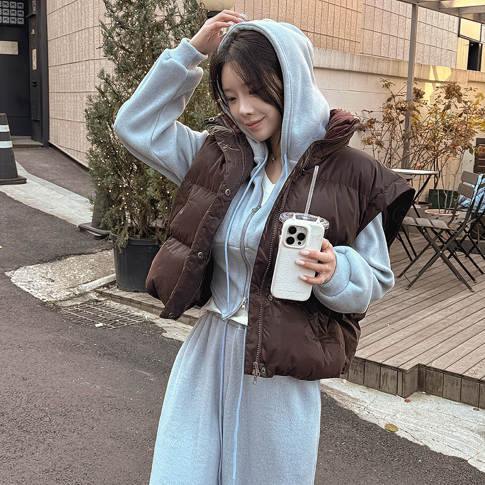 ハイネックグロスクロップドウォータープルーフ/防水ダウンジャケット