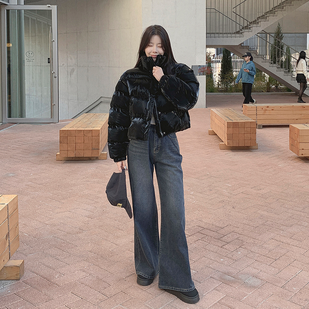 ハイネックグロスクロップドウォータープルーフ/防水ダウンジャケット