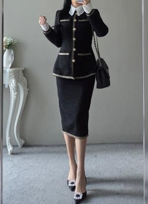 エコファーツイードジャケット&スカートSET | レディースファッション