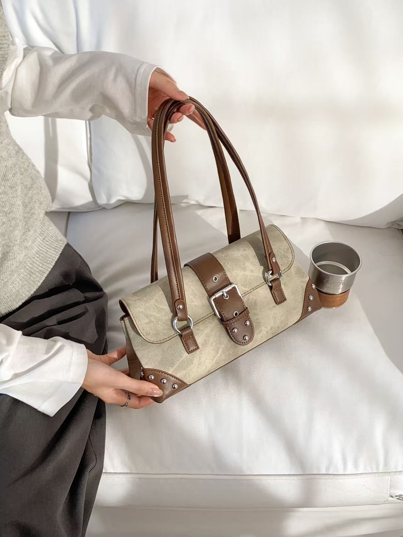 レザー調トートバッグショルダーバッグ | 詳細画像2