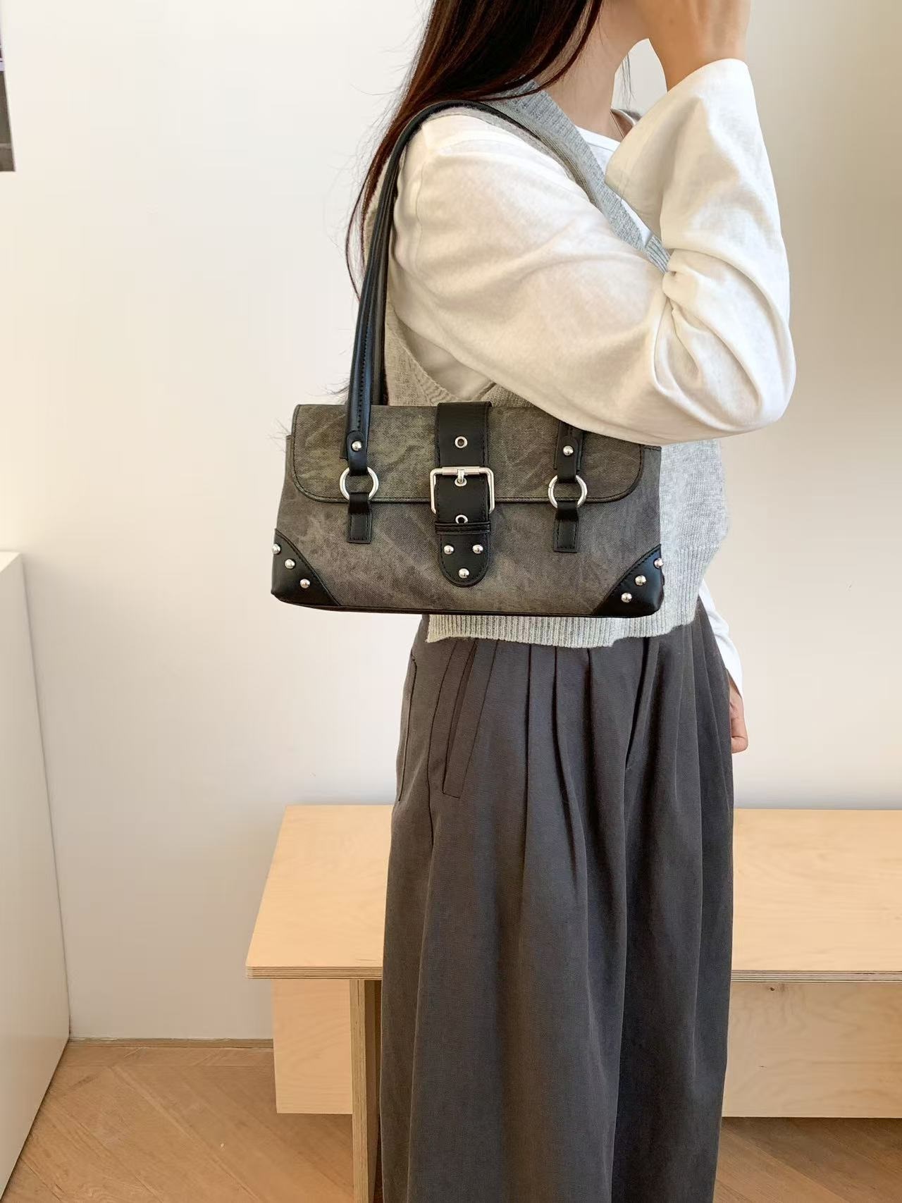 レザー調トートバッグショルダーバッグ | 詳細画像3