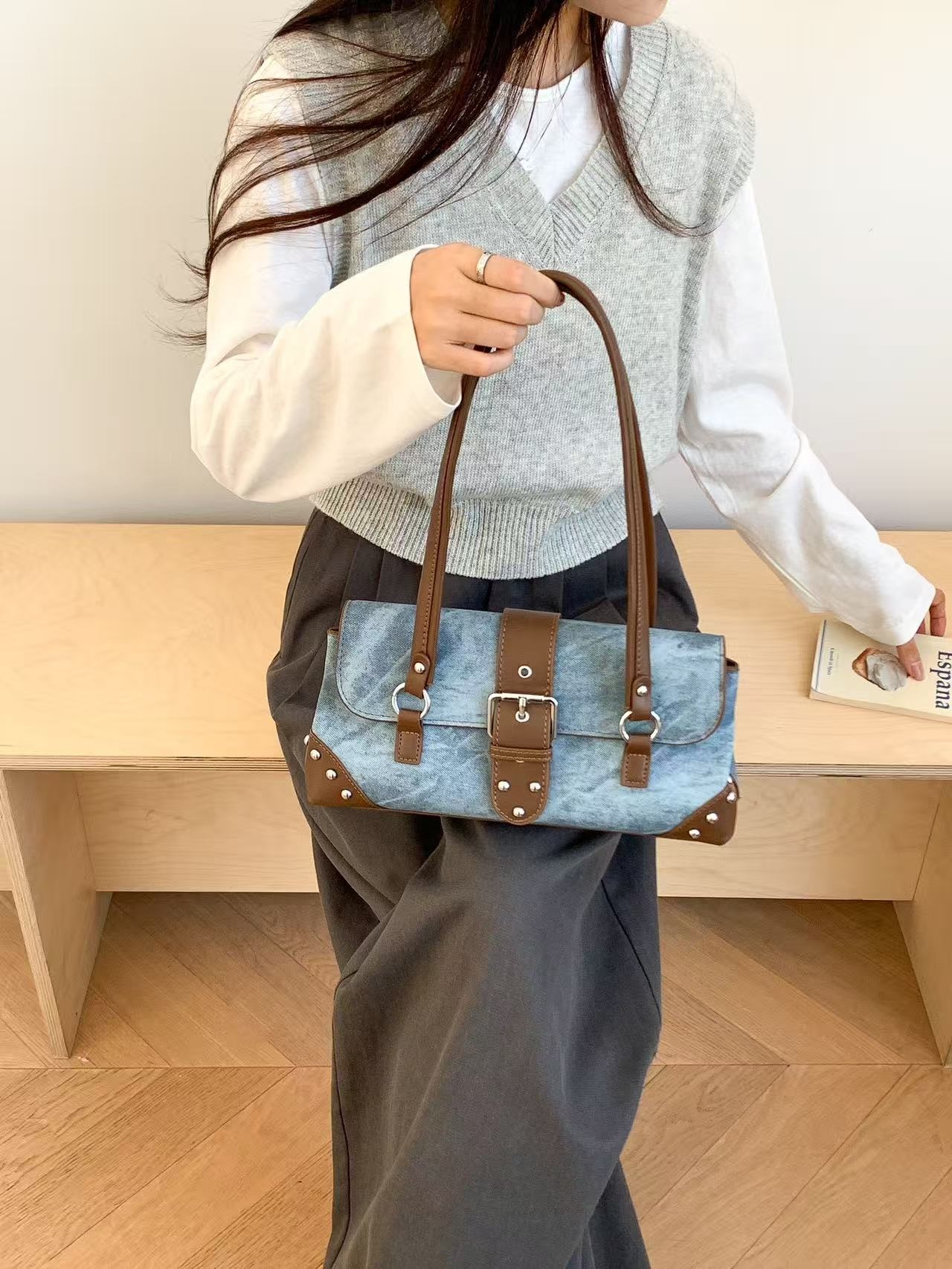 レザー調トートバッグショルダーバッグ | 詳細画像4