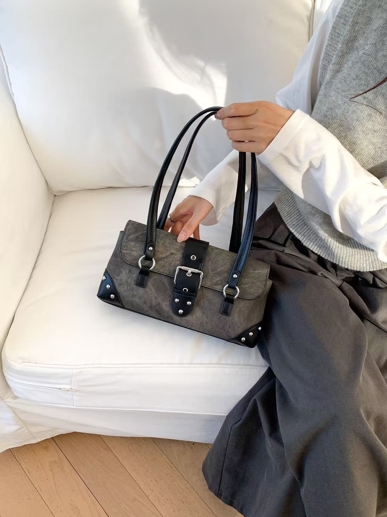 レザー調トートバッグショルダーバッグ | 詳細画像7