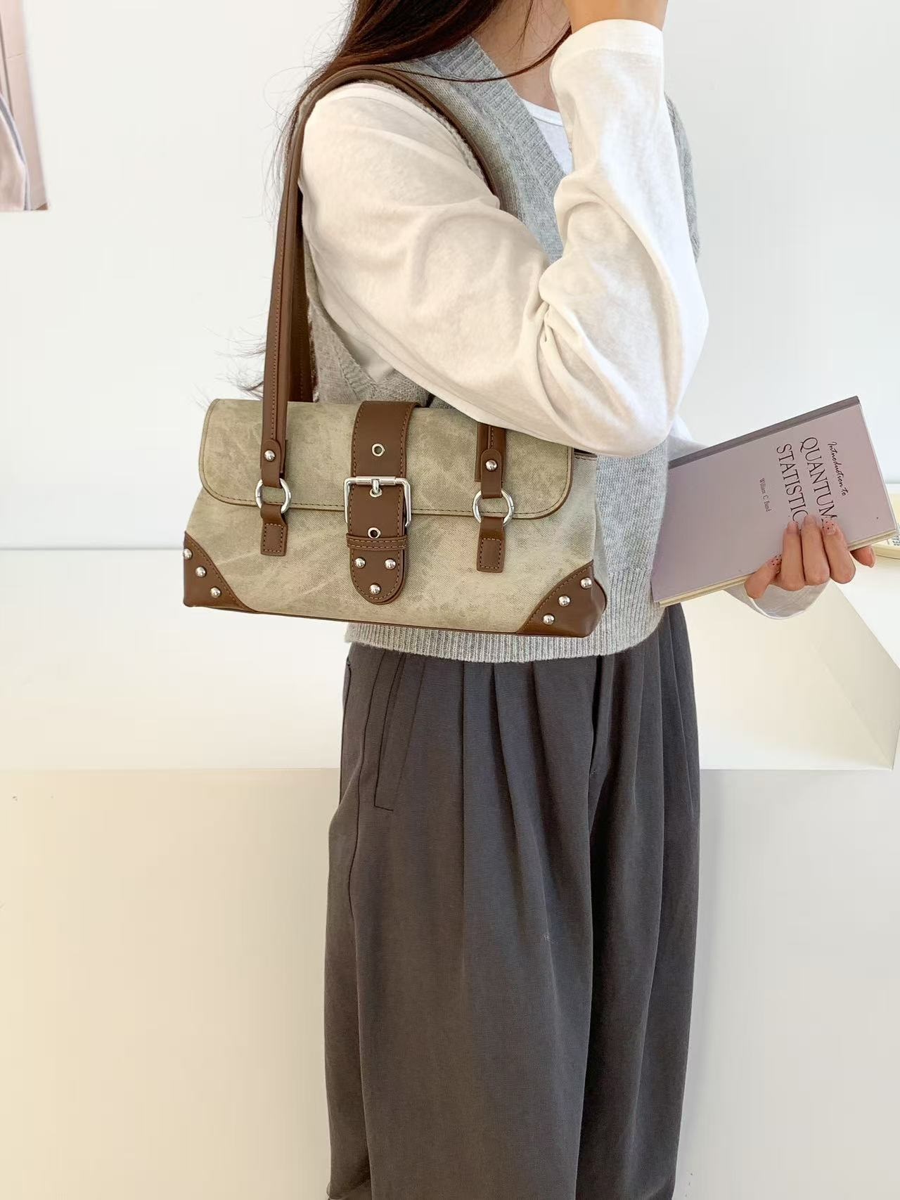 レザー調トートバッグショルダーバッグ | 詳細画像10