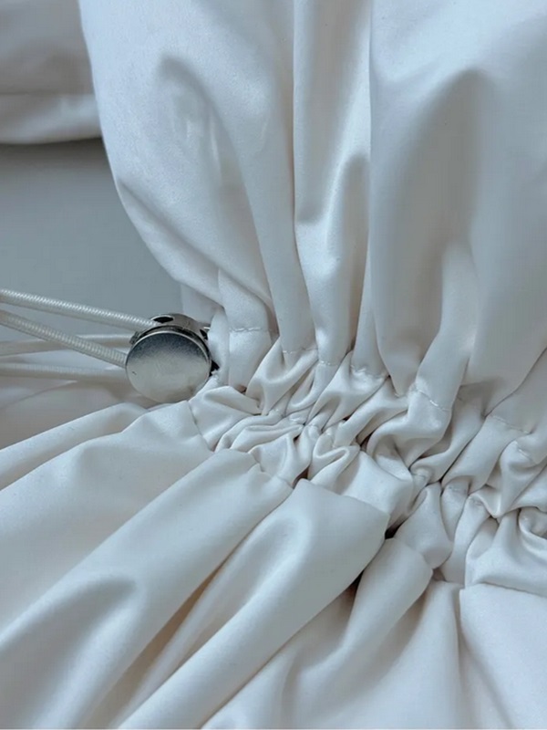 グースダウンジップアップドローストリングポケットショート長袖ダウンジャケット | 詳細画像5