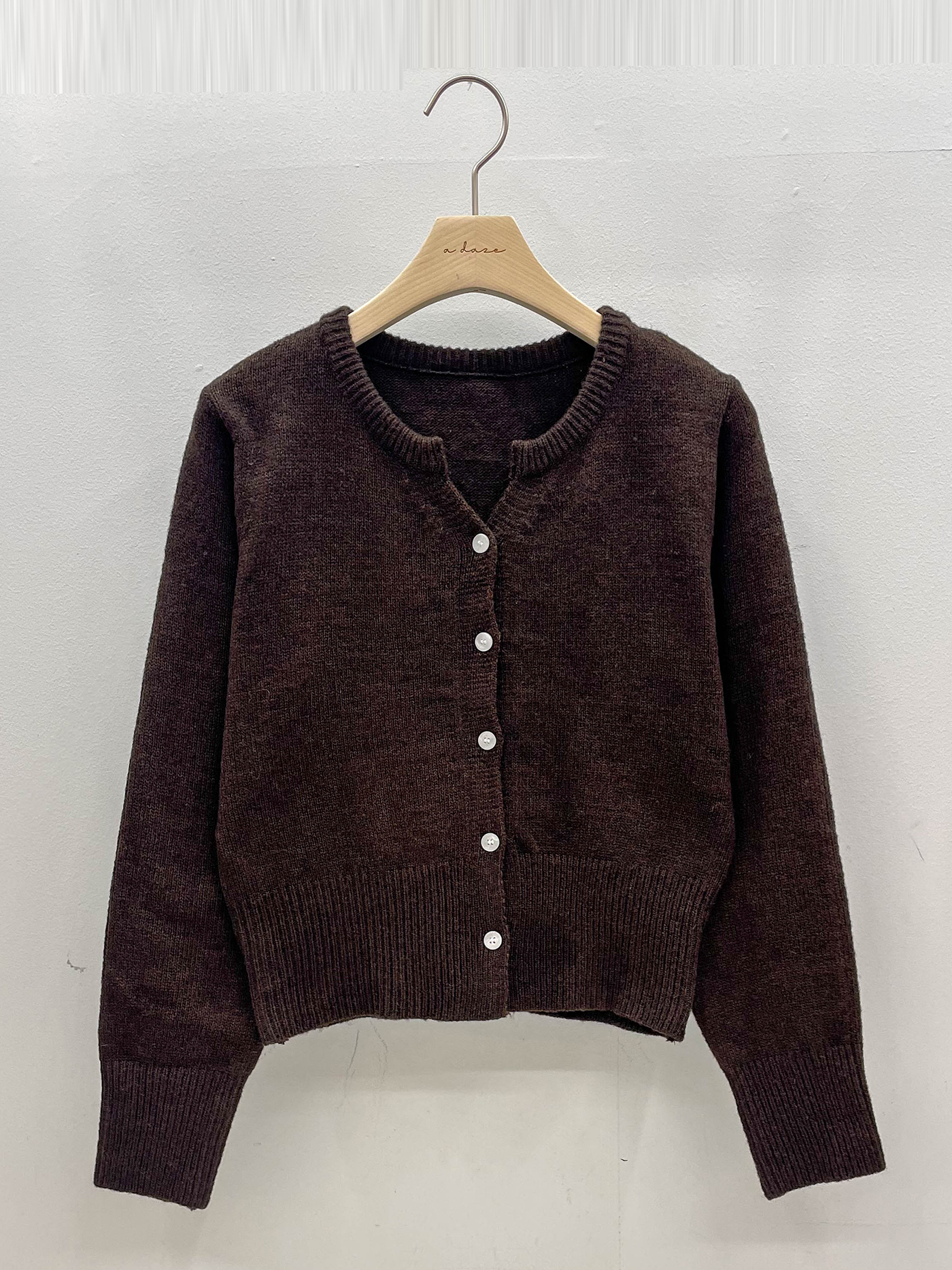 ウール混ボタンヘンリーネック長袖カーディガン | 詳細画像16