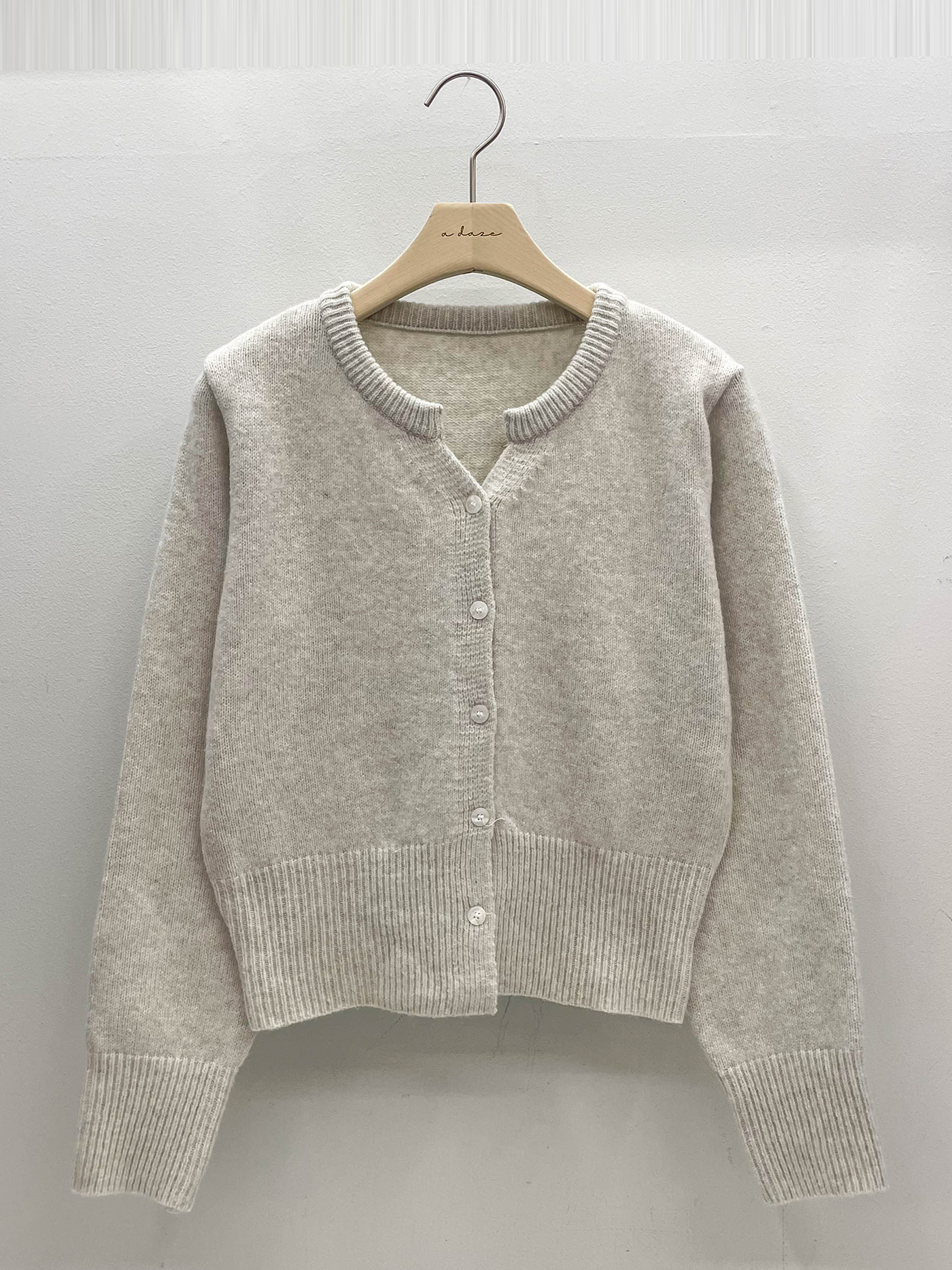 ウール混ボタンヘンリーネック長袖カーディガン | 詳細画像14