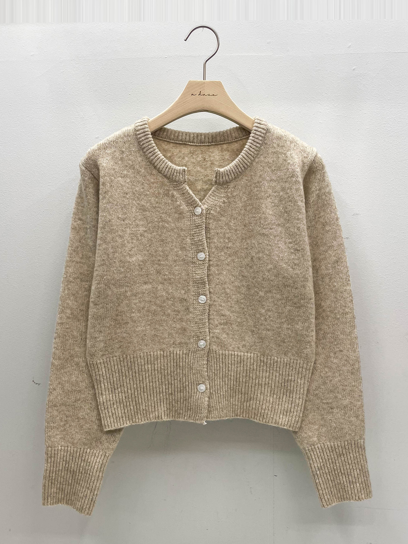 ウール混ボタンヘンリーネック長袖カーディガン | 詳細画像13