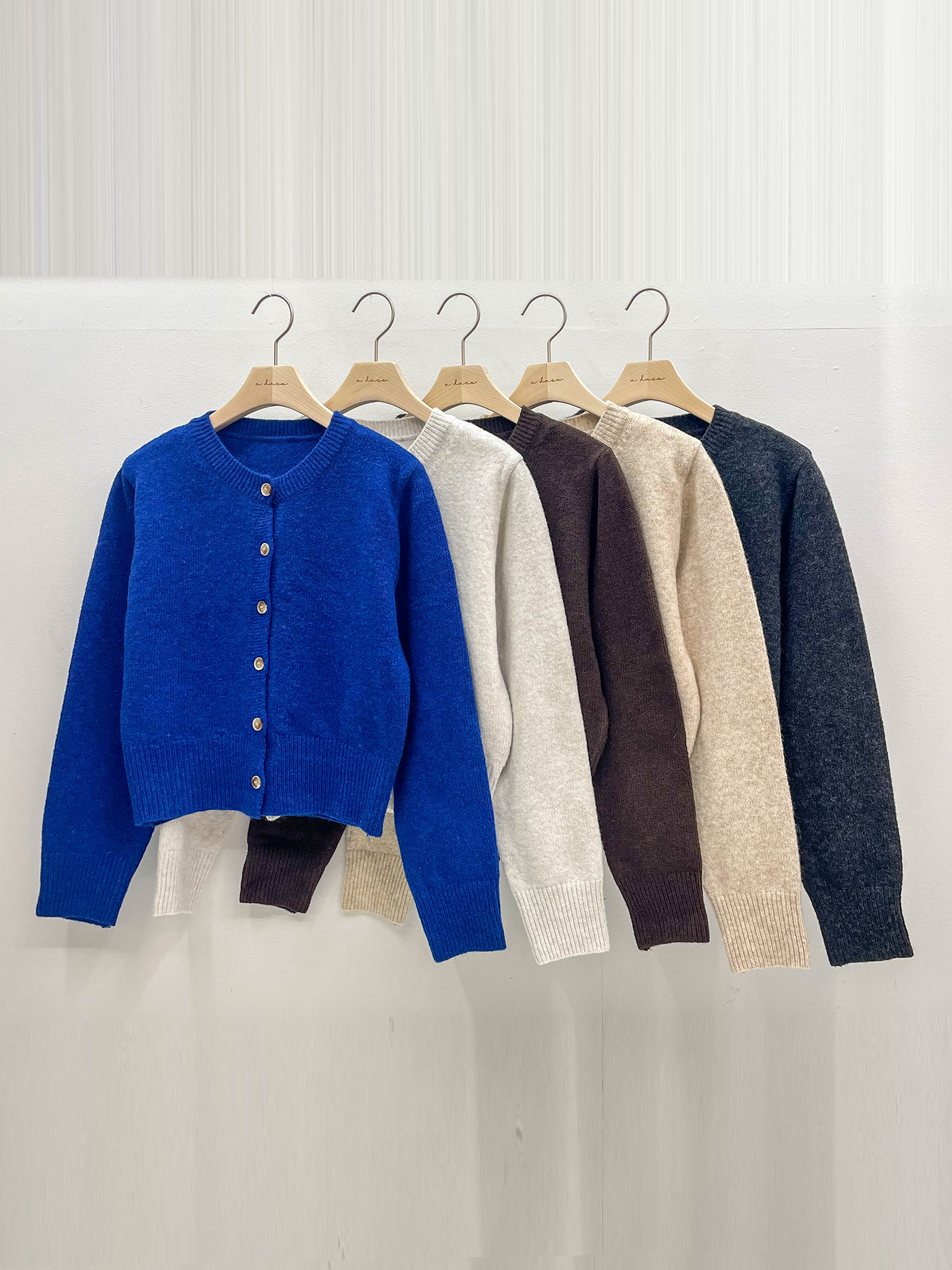 ウール混ボタンラウンドネック長袖カーディガン | 詳細画像19