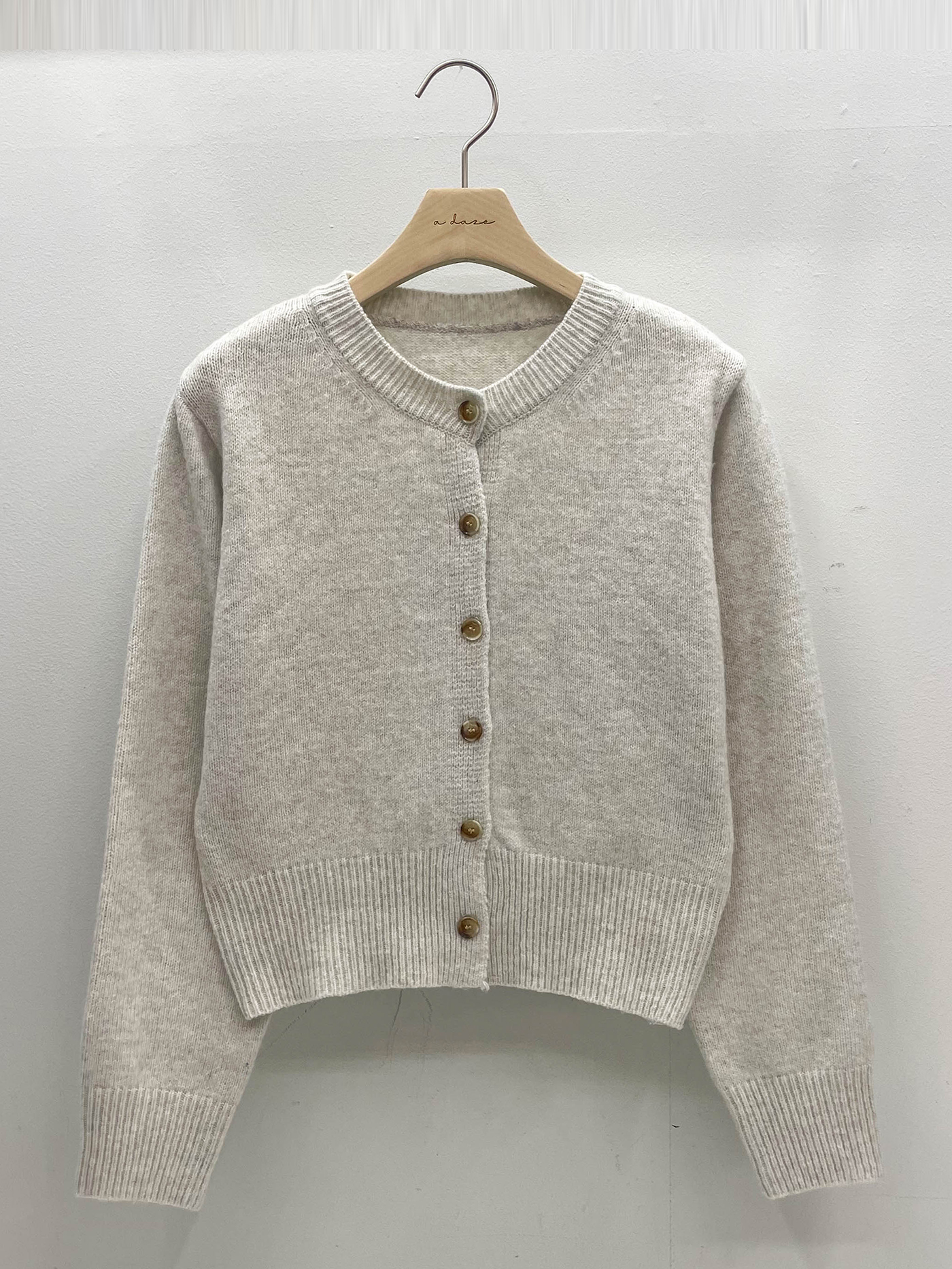 ウール混ボタンラウンドネック長袖カーディガン | 詳細画像15