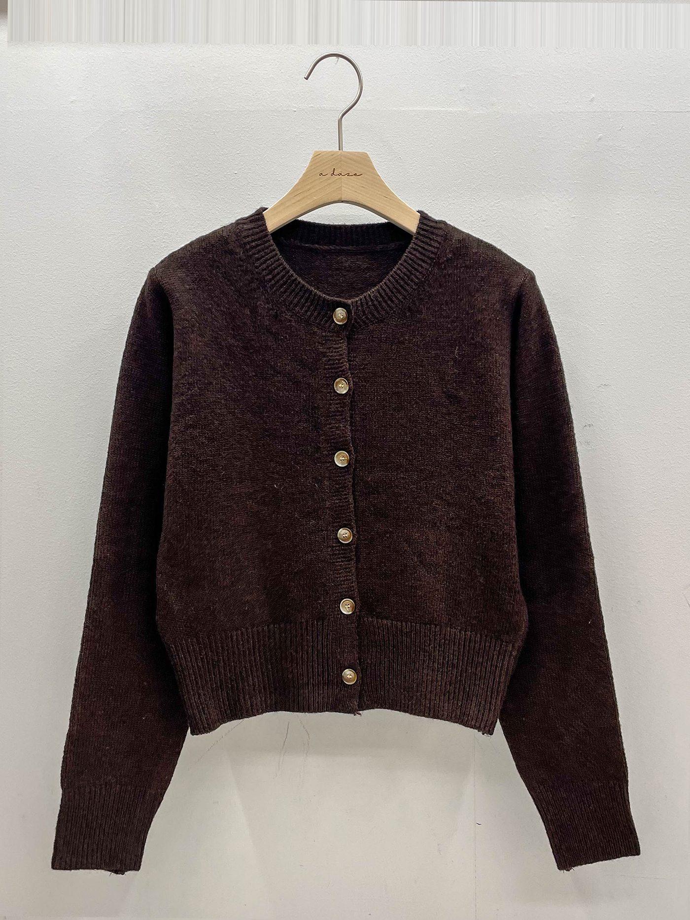 ウール混ボタンラウンドネック長袖カーディガン | 詳細画像18