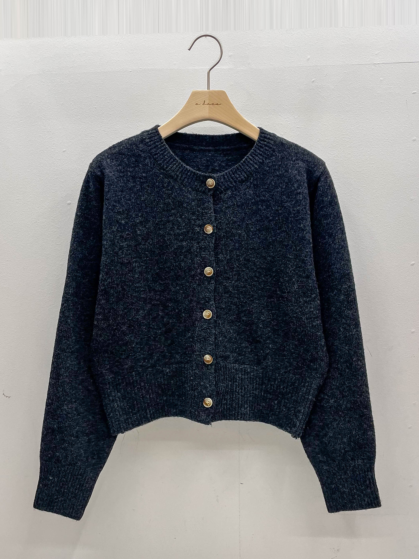 ウール混ボタンラウンドネック長袖カーディガン | 詳細画像17