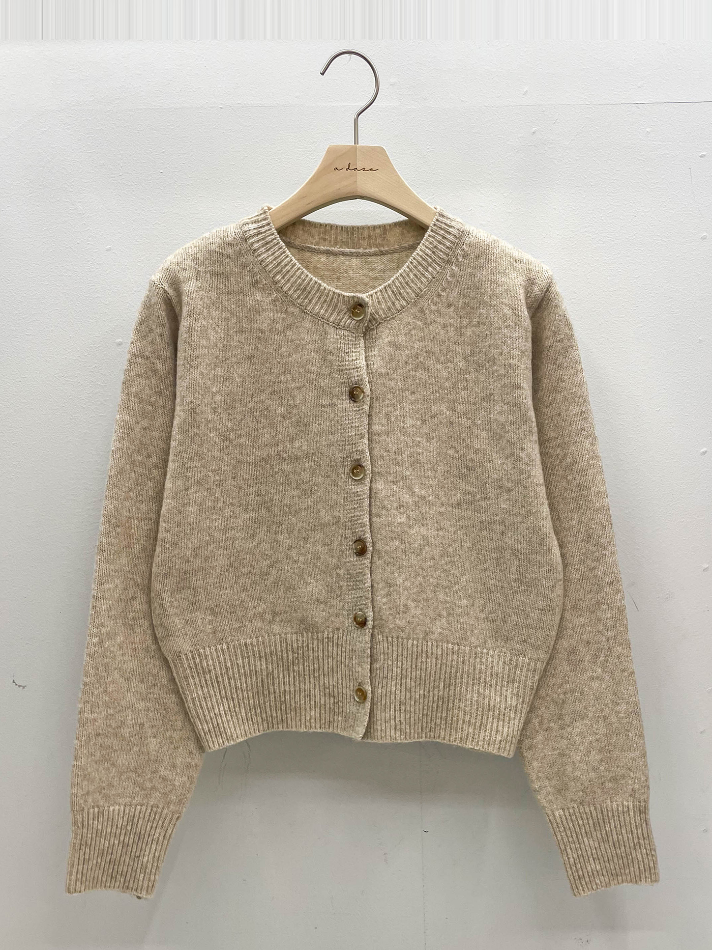 ウール混ボタンラウンドネック長袖カーディガン | 詳細画像16