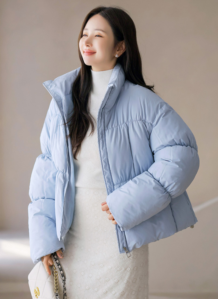 ウェルロンハイネックオーバーサイズドローストリングダウンジャケット