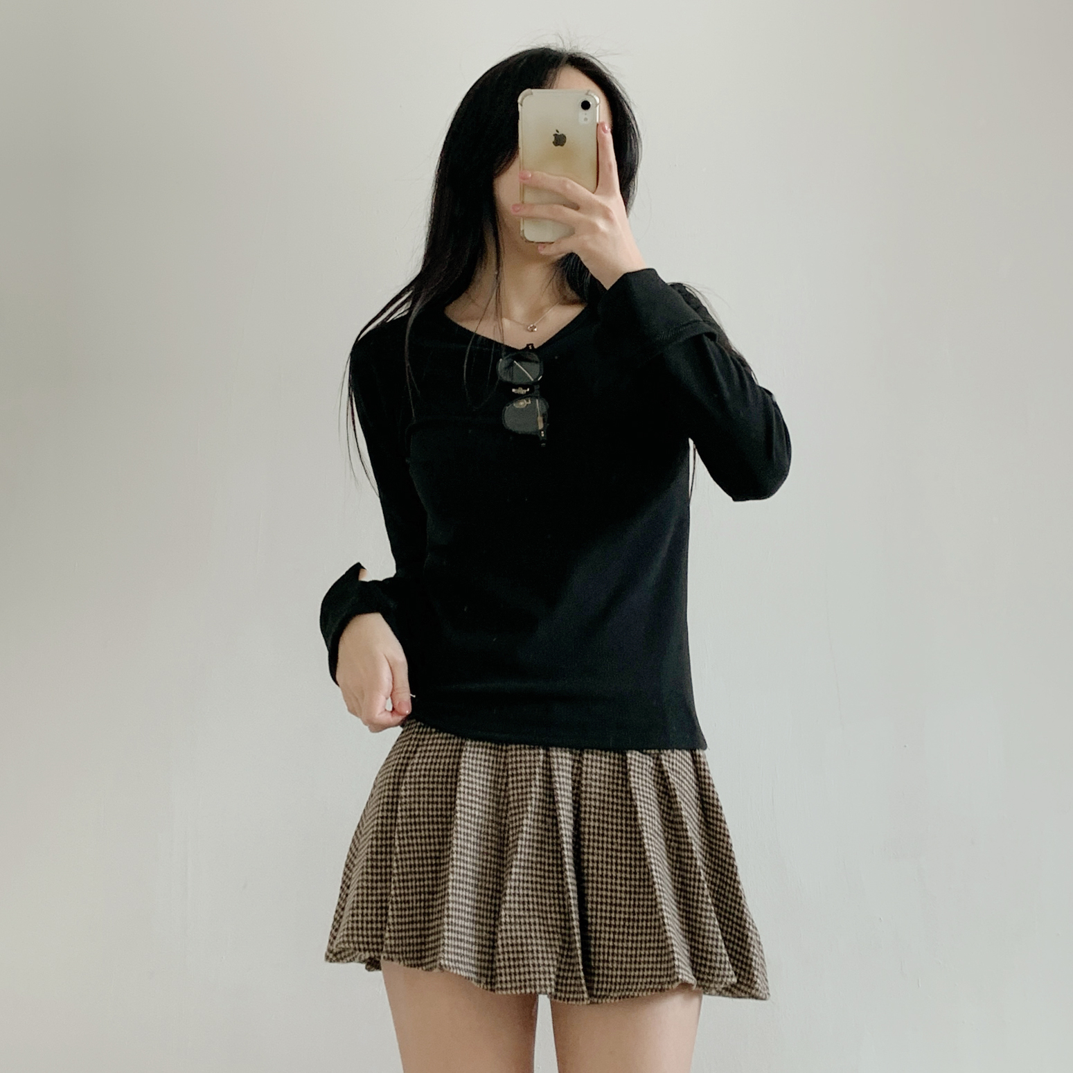 リブラウンドネックボタンスリーブカラーTシャツ | 詳細画像17