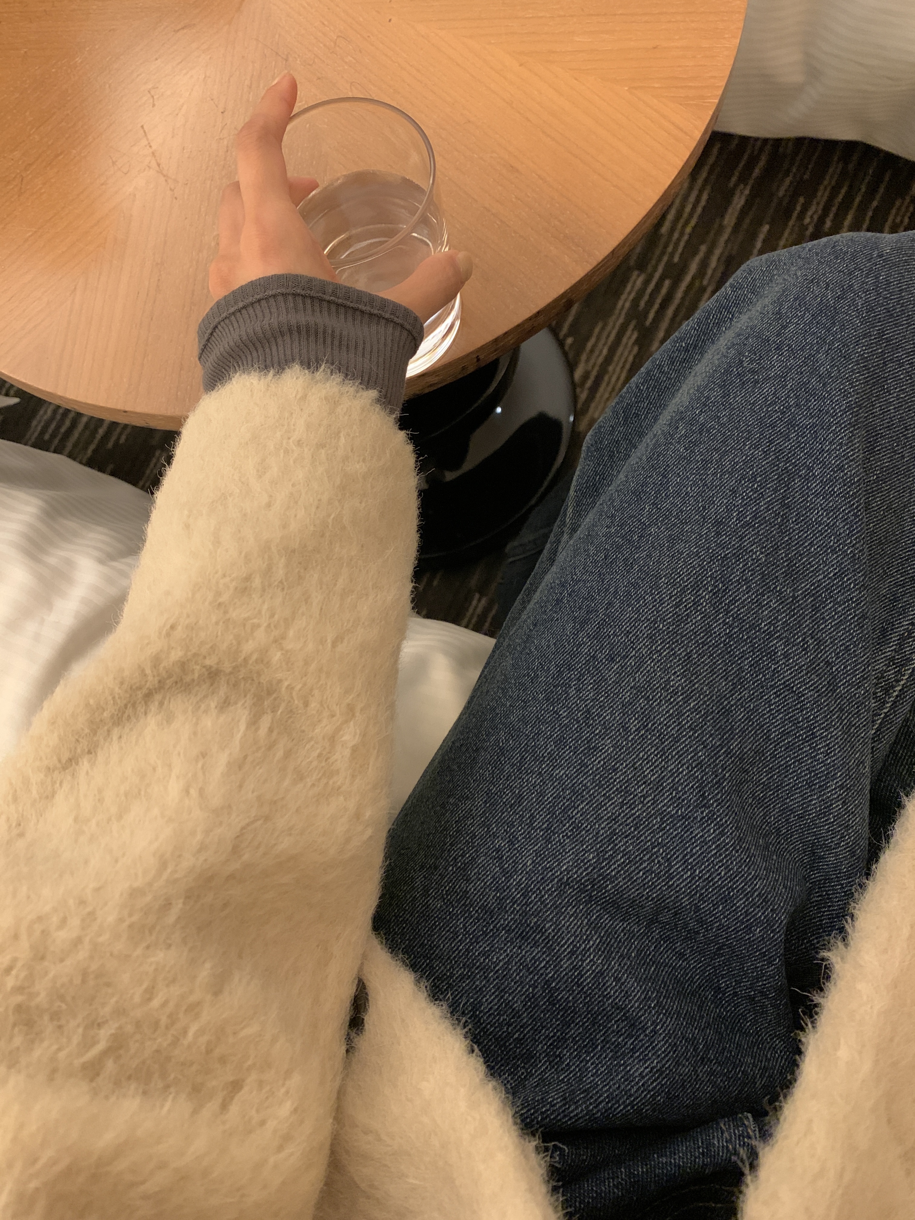 ブークレキルト風ウール混ボタンVネックノーカラーハーフジャケット | 詳細画像20