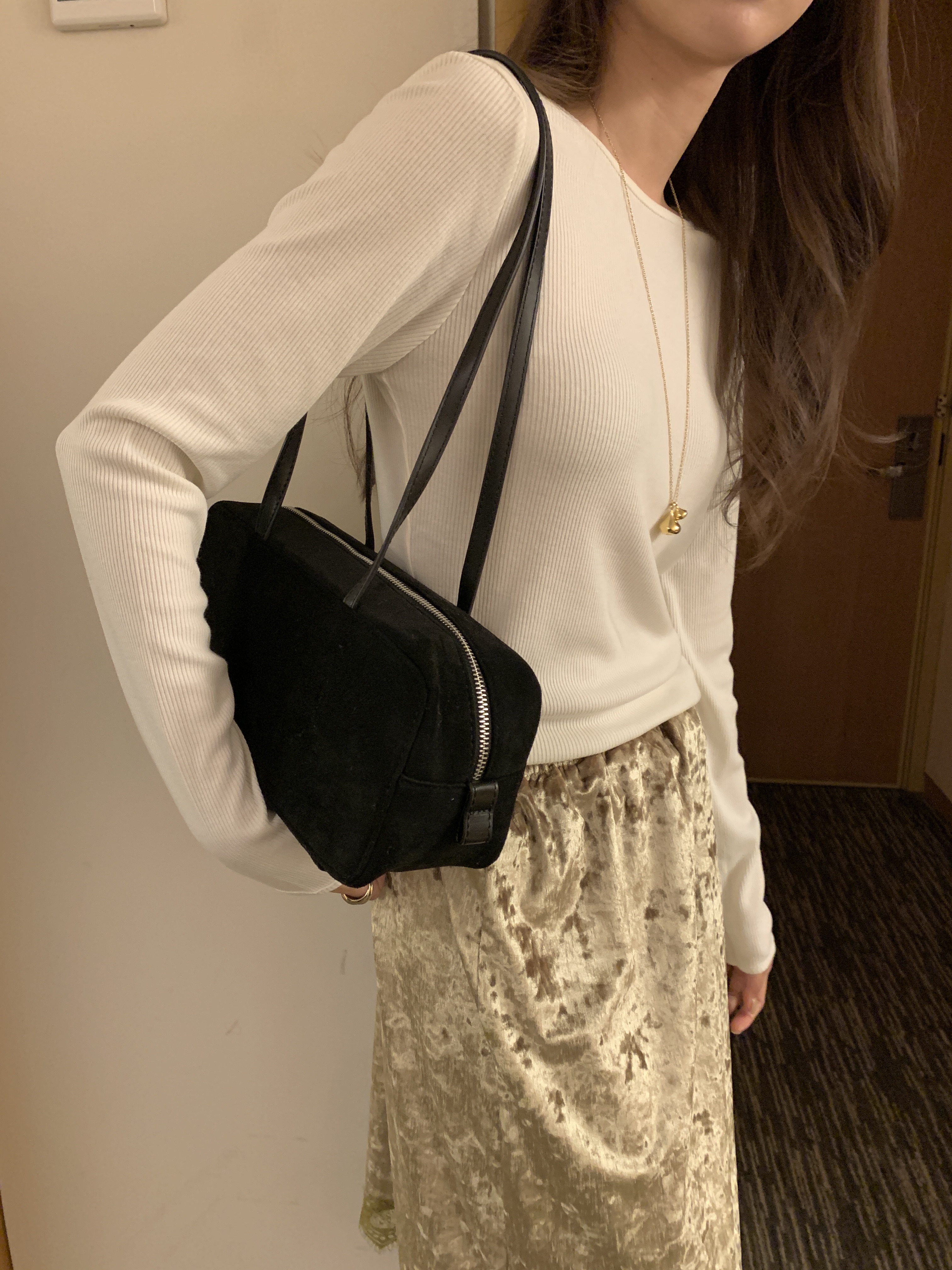 ベロアウエストゴムミディレースカラースカート | 詳細画像3