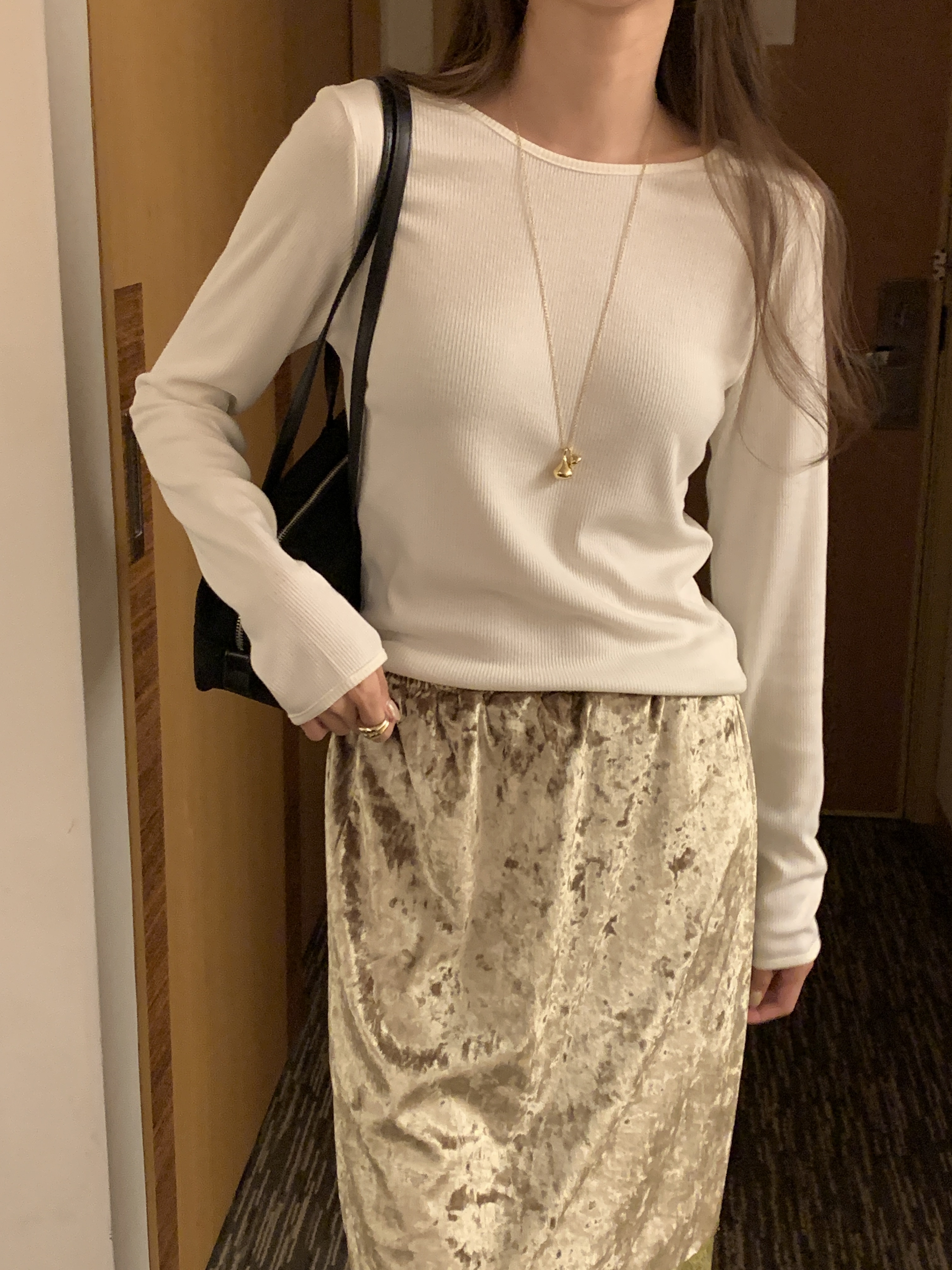 ベロアウエストゴムミディレースカラースカート | 詳細画像2