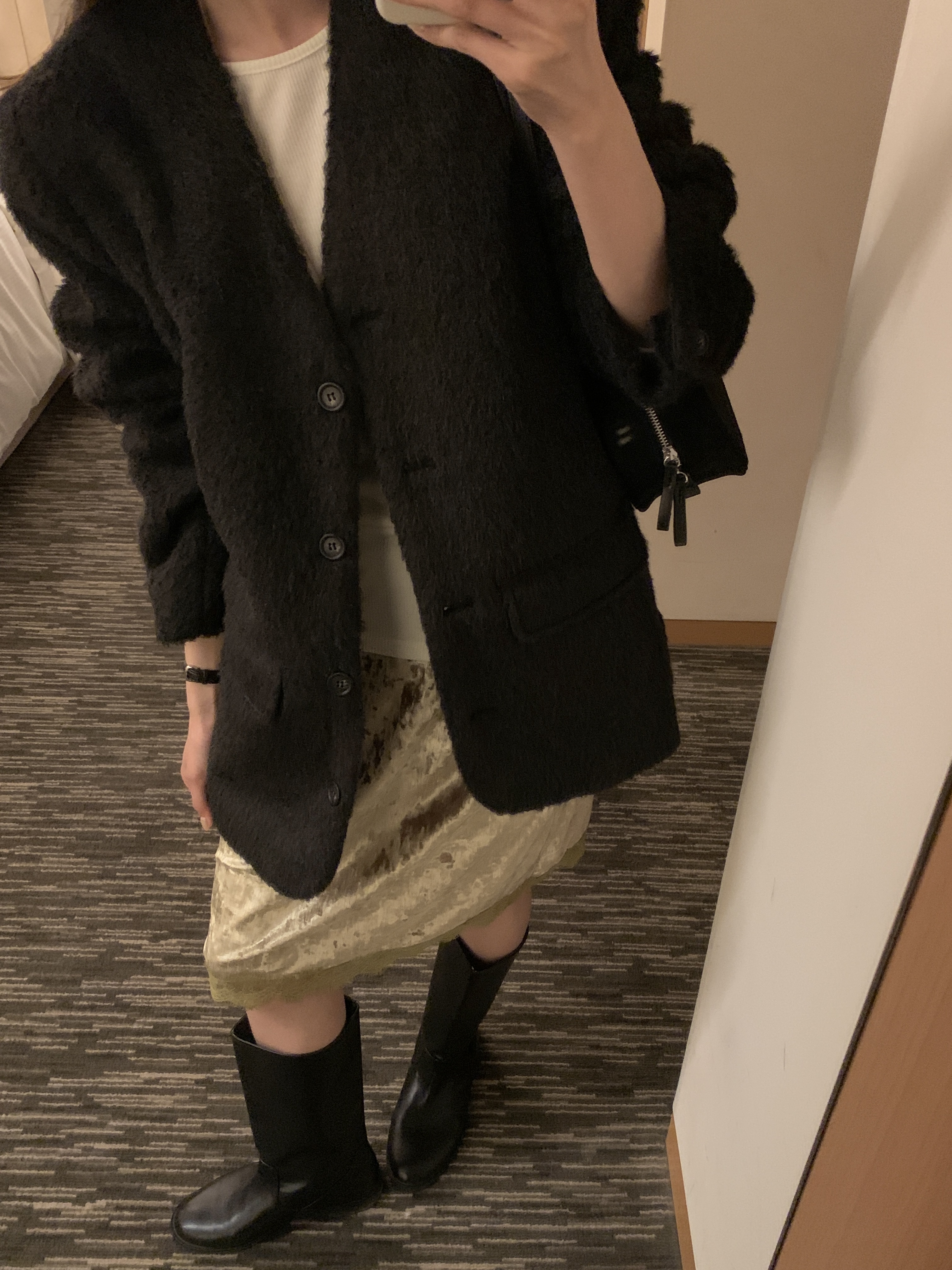 ベロアウエストゴムミディレースカラースカート | 詳細画像15