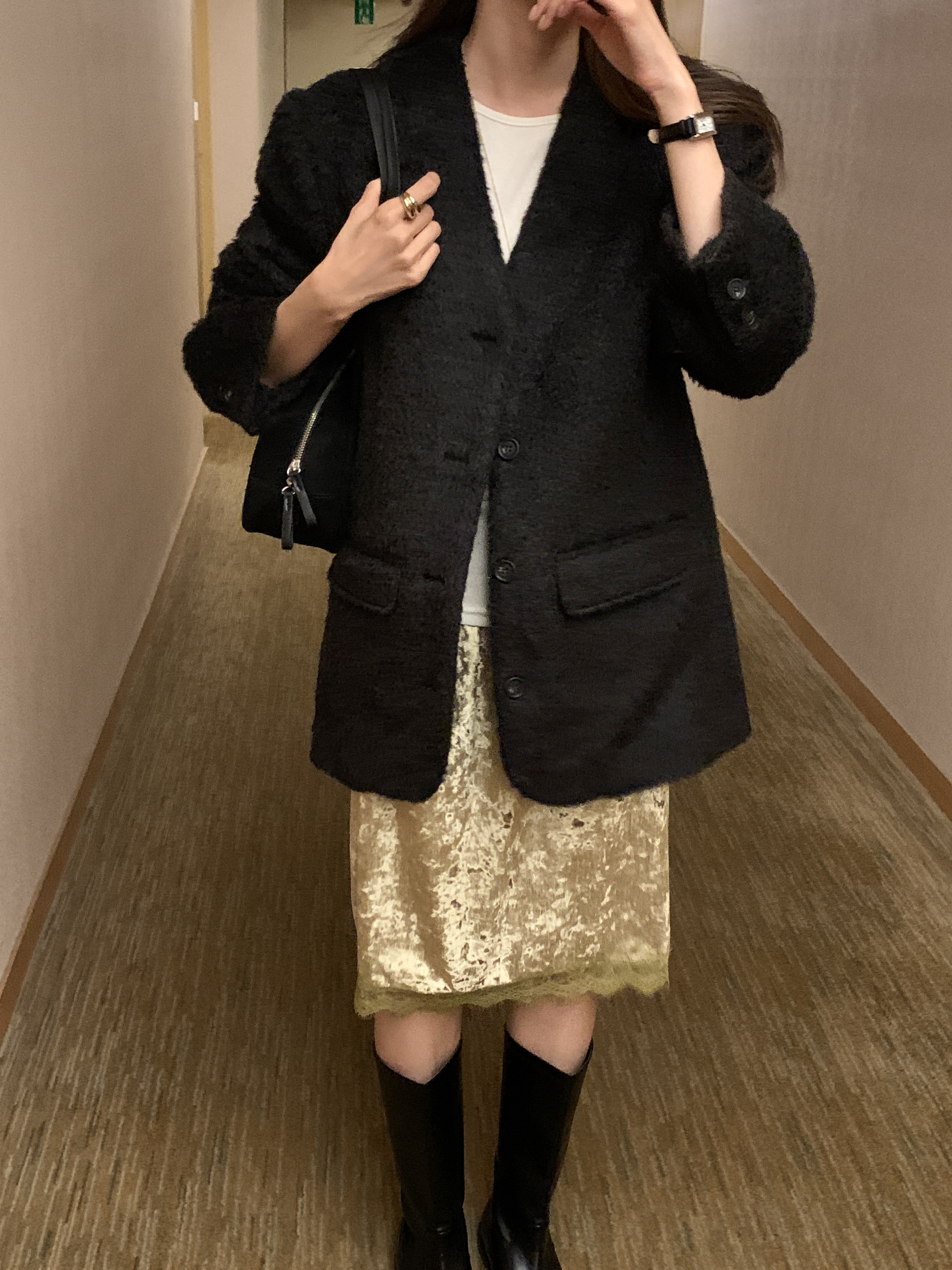 ベロアウエストゴムミディレースカラースカート | 詳細画像17