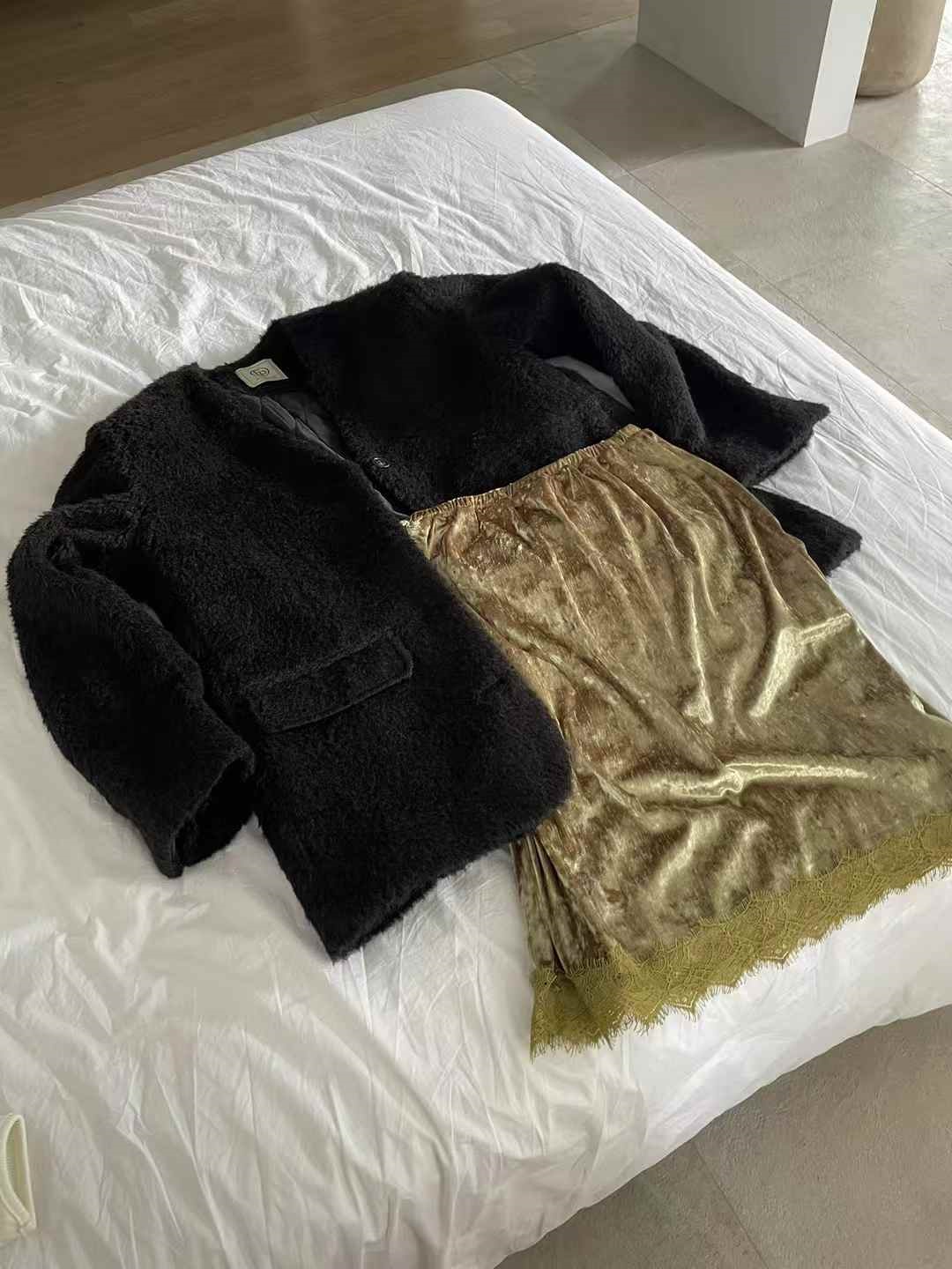 ベロアウエストゴムミディレースカラースカート | 詳細画像19