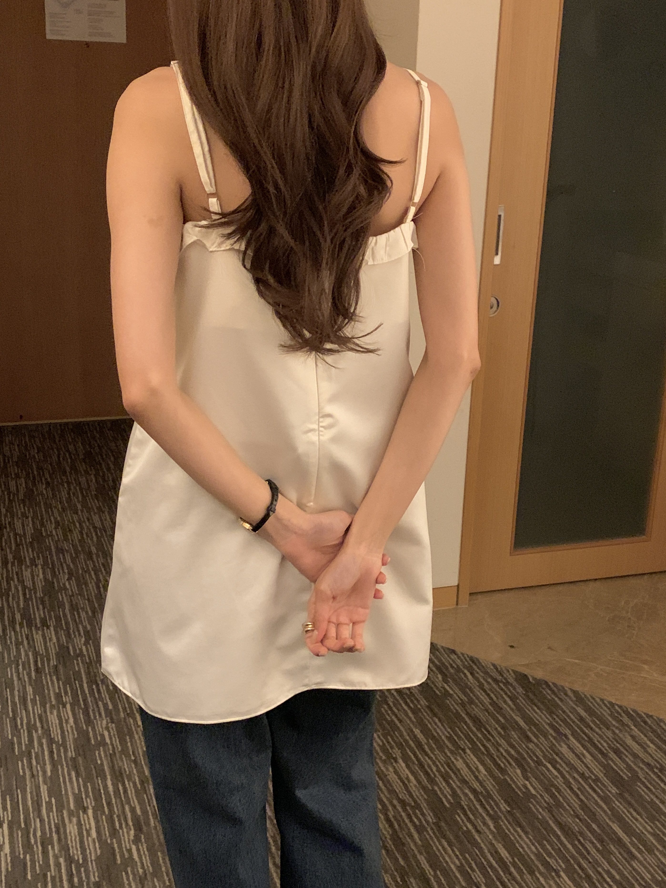 VネックフリルベーシックAラインミニキャミワンピース | 詳細画像11