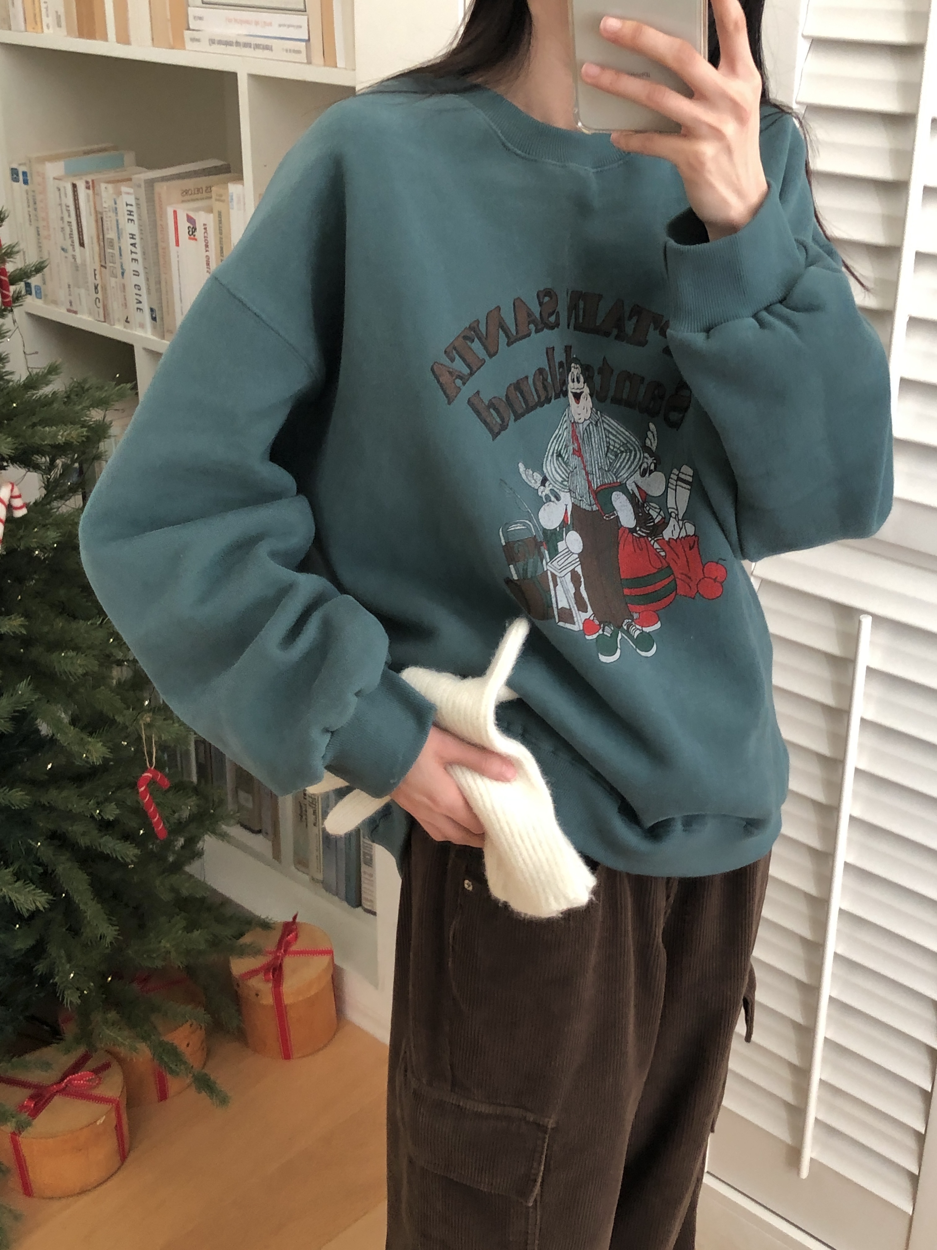 裏起毛ラウンドネックプリントカラースウェット | 詳細画像3