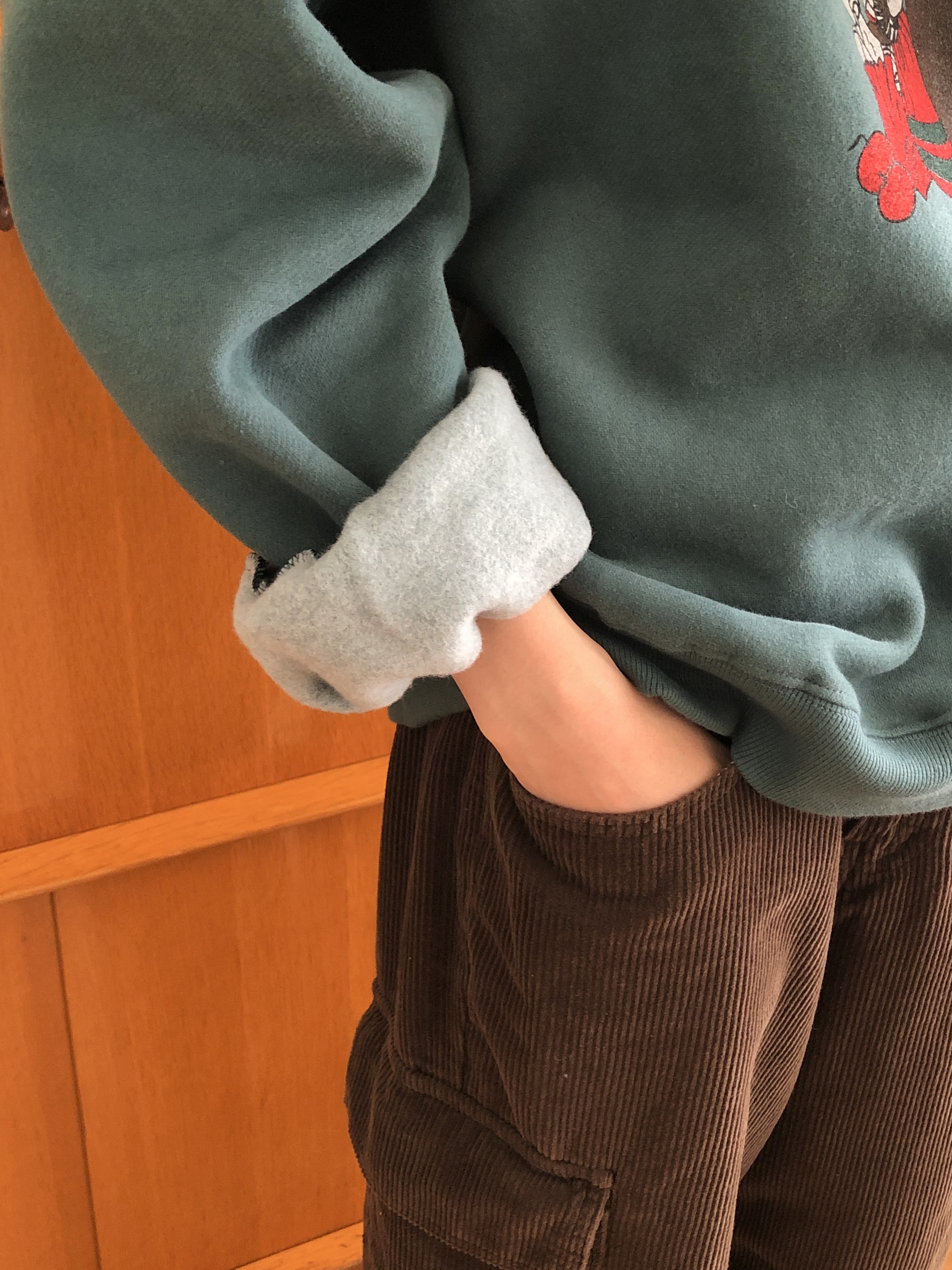 裏起毛ラウンドネックプリントカラースウェット | 詳細画像8