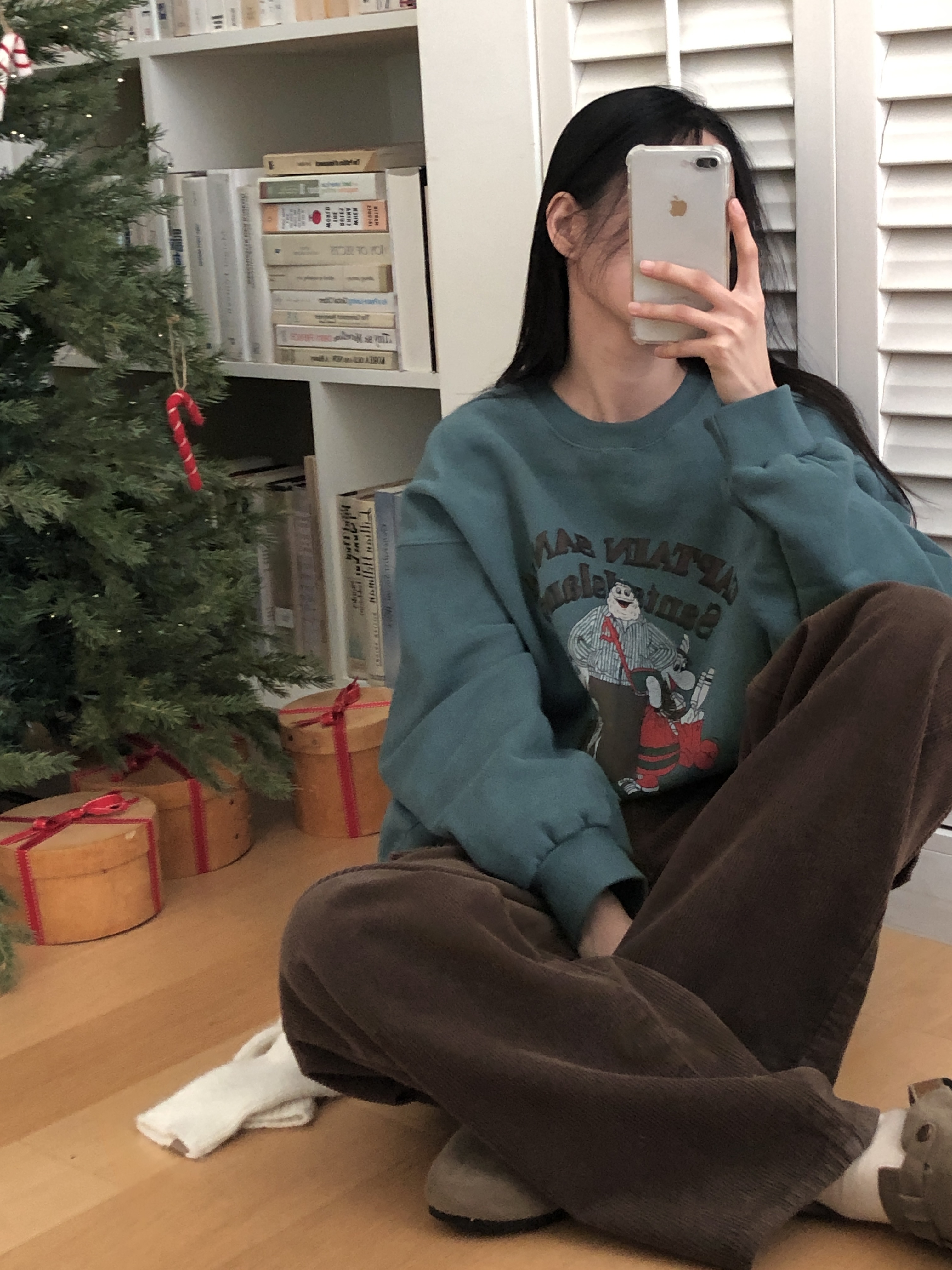 裏起毛ラウンドネックプリントカラースウェット | 詳細画像5