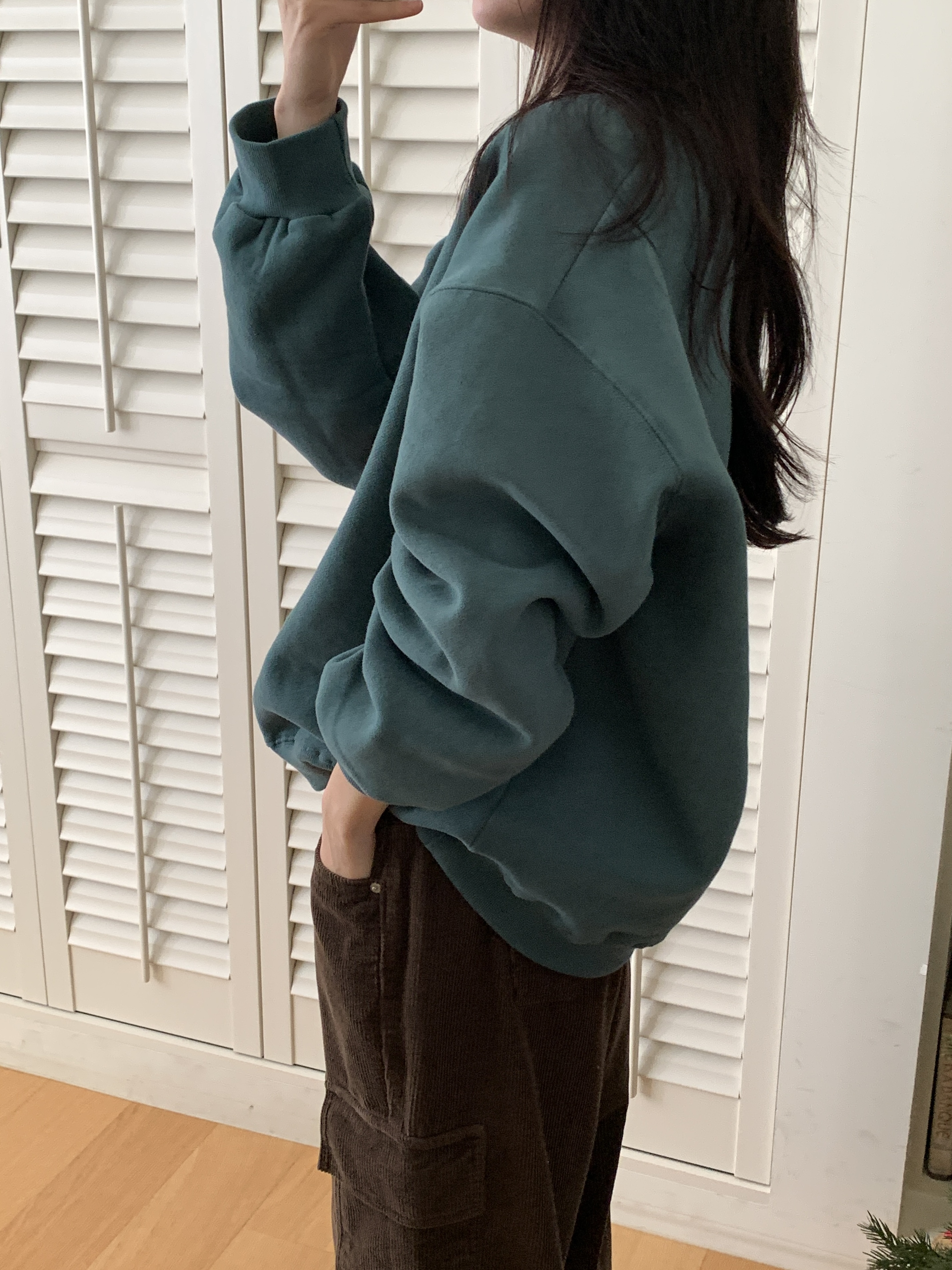 裏起毛ラウンドネックプリントカラースウェット | 詳細画像10