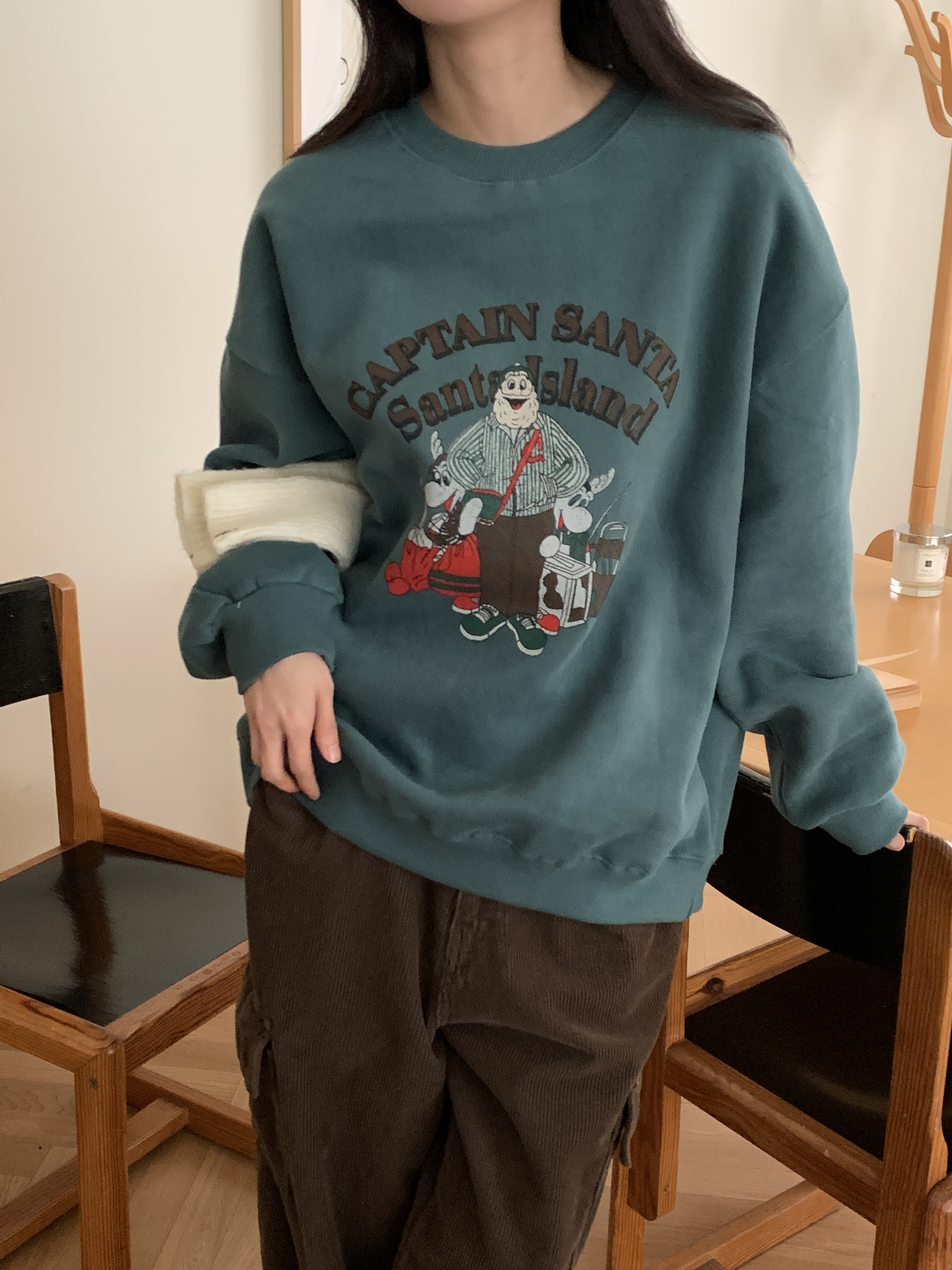 裏起毛ラウンドネックプリントカラースウェット | 詳細画像11