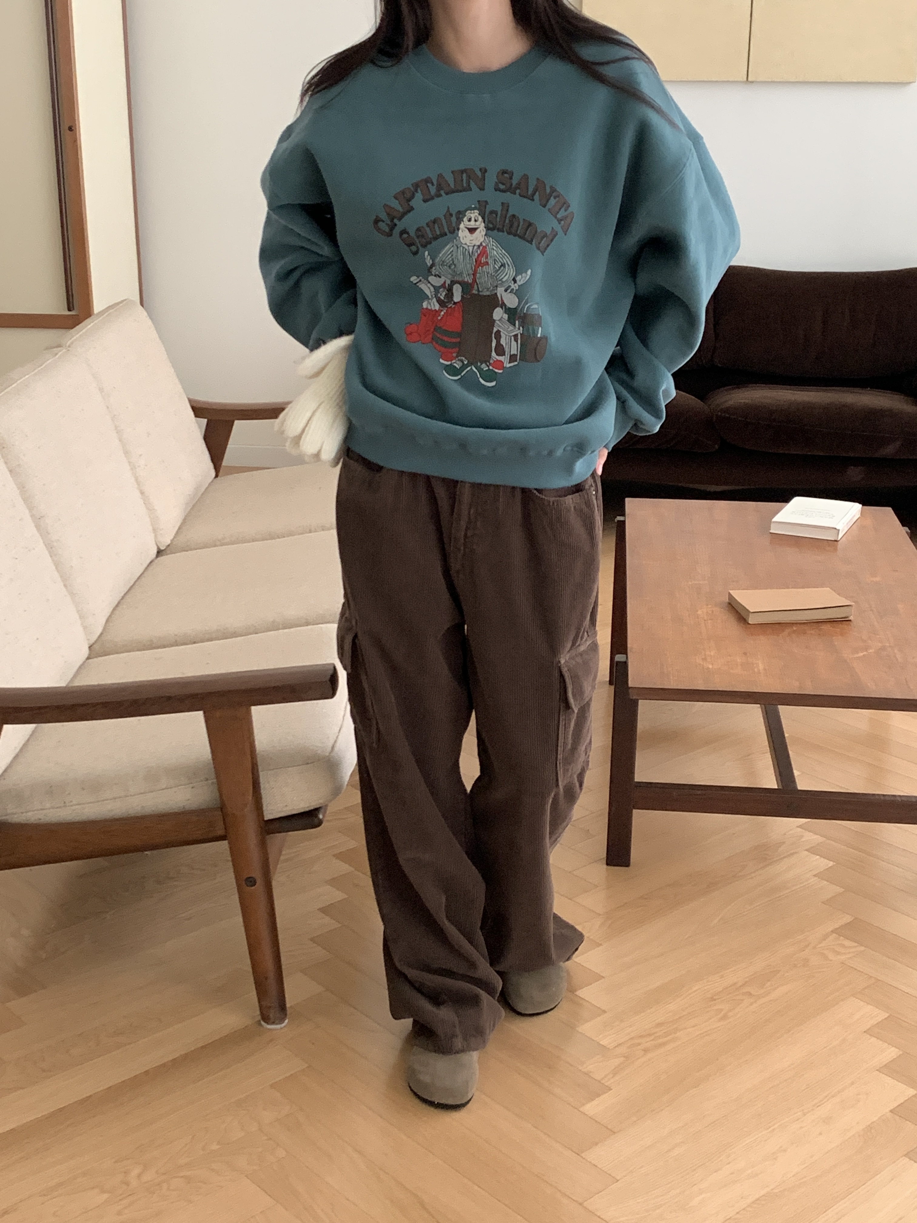 裏起毛ラウンドネックプリントカラースウェット | 詳細画像7