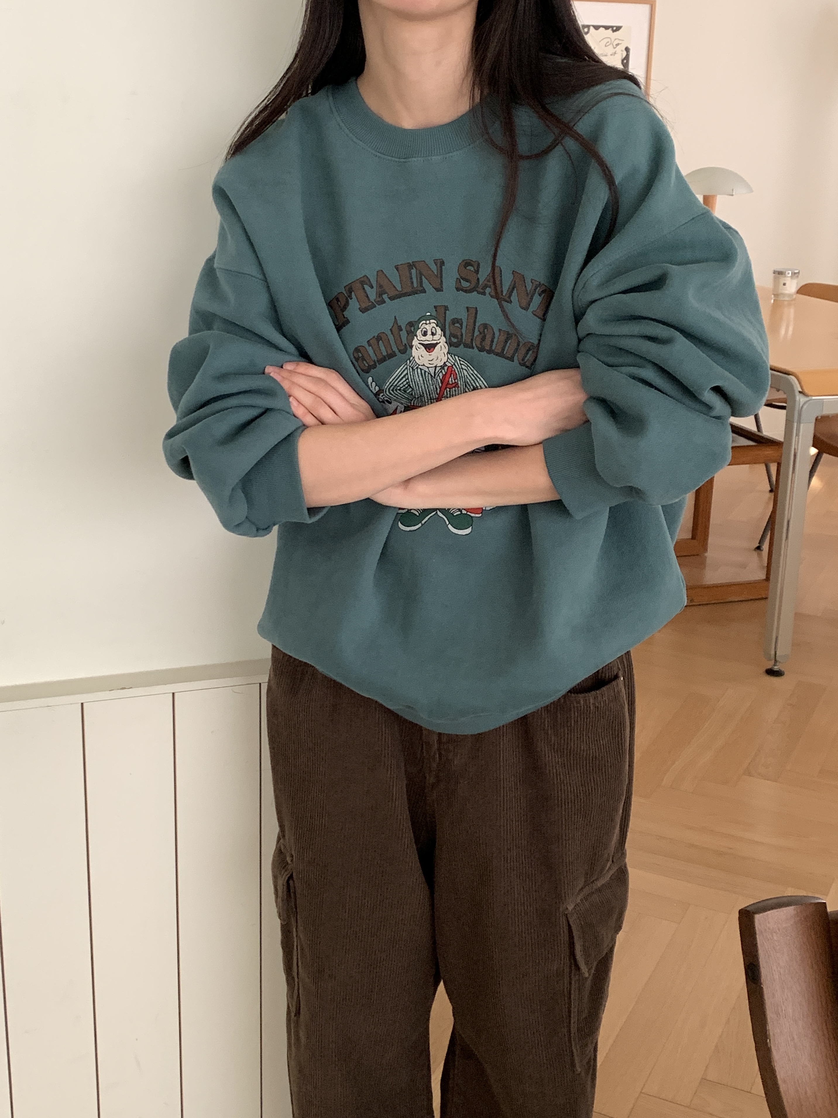 裏起毛ラウンドネックプリントカラースウェット | 詳細画像15