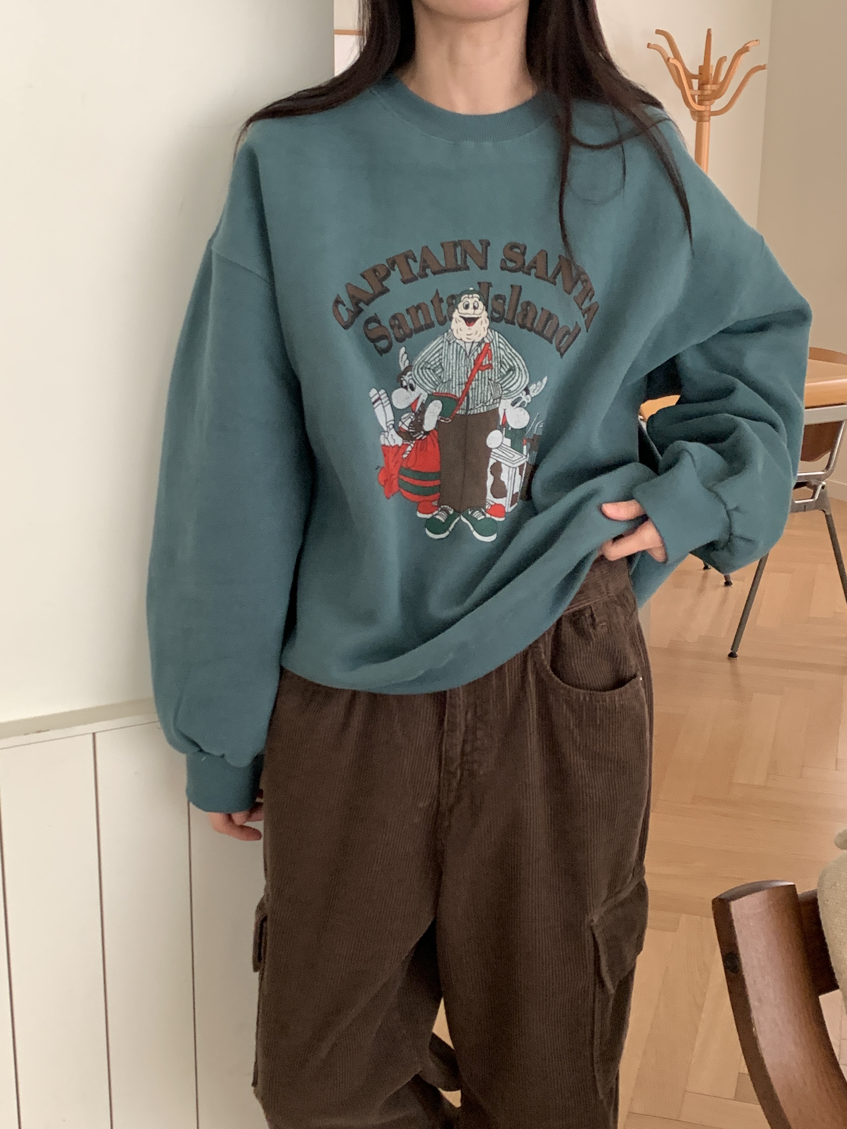 裏起毛ラウンドネックプリントカラースウェット | 詳細画像14