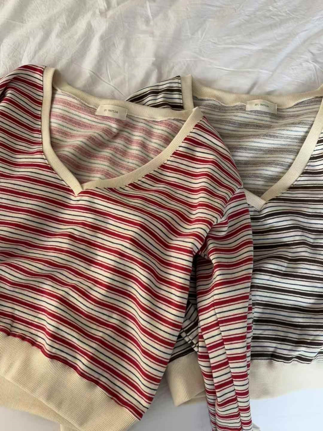 裏起毛Vネックワンショルダーボーダーカラースウェット | 詳細画像18