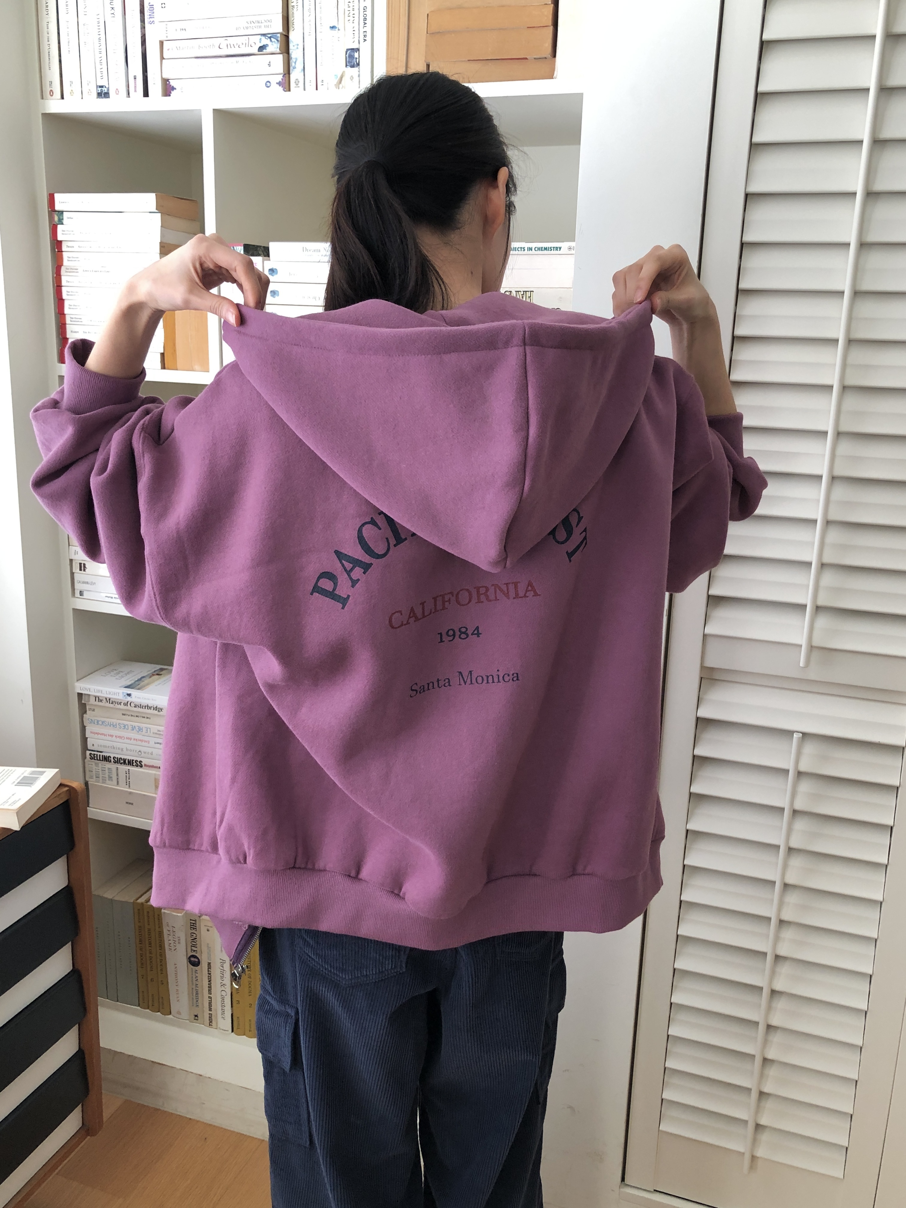 裏起毛フードポケットダブルジップオーバーサイズルーズカラージップパーカー | 詳細画像3