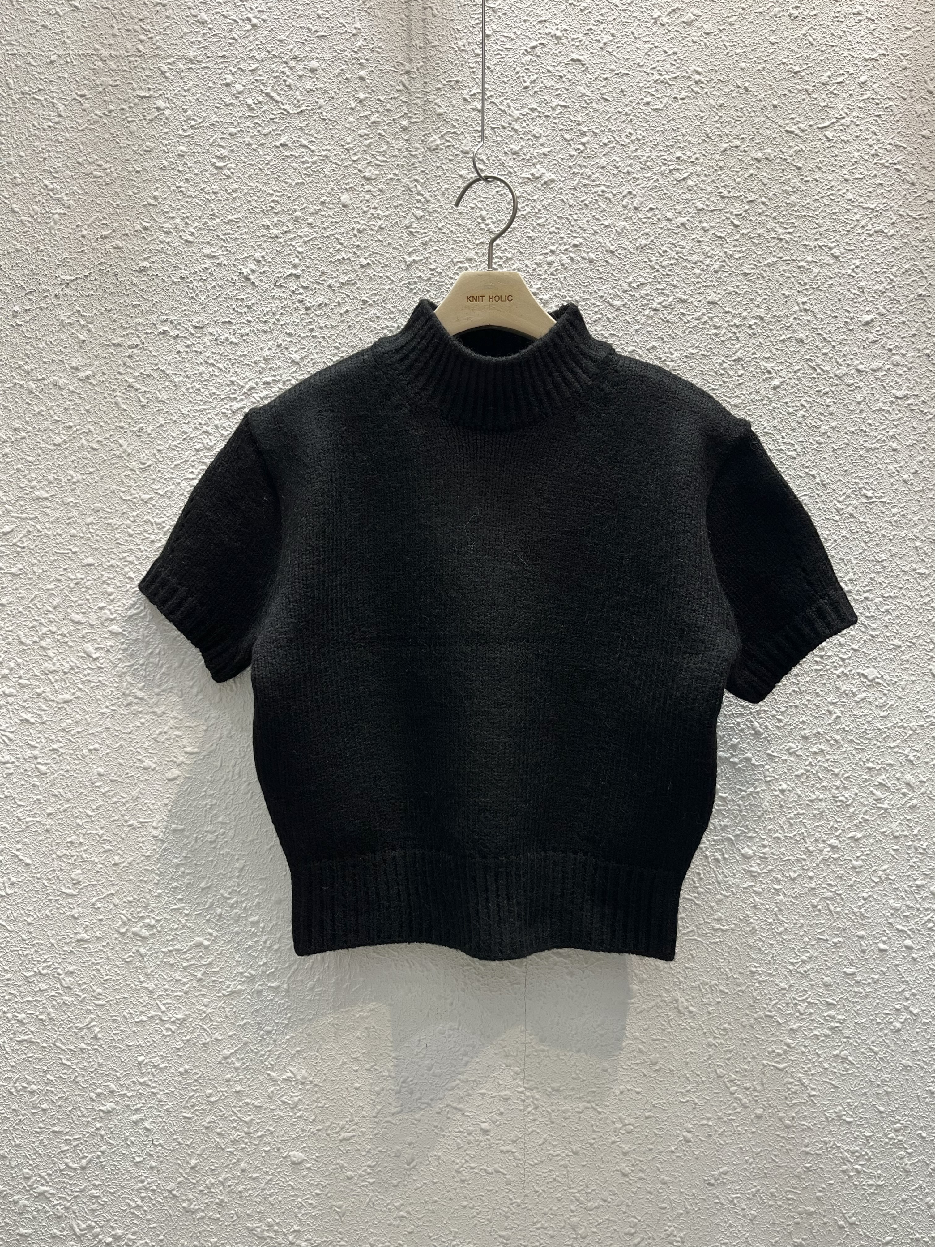 ハイネック半袖セミクロップド無地カラーニット | 詳細画像19